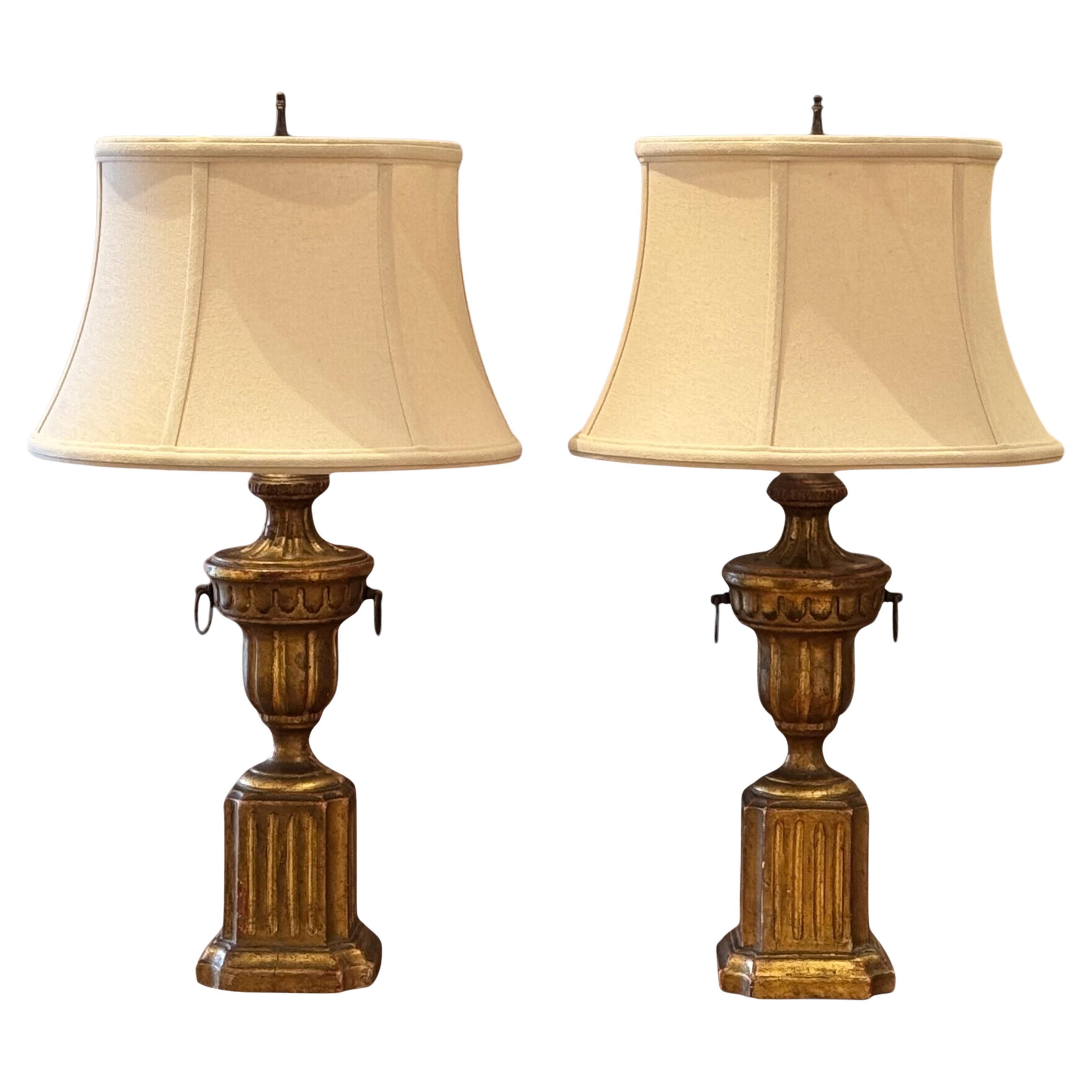 Coppia di lampade dorate di Borghese degli anni '50