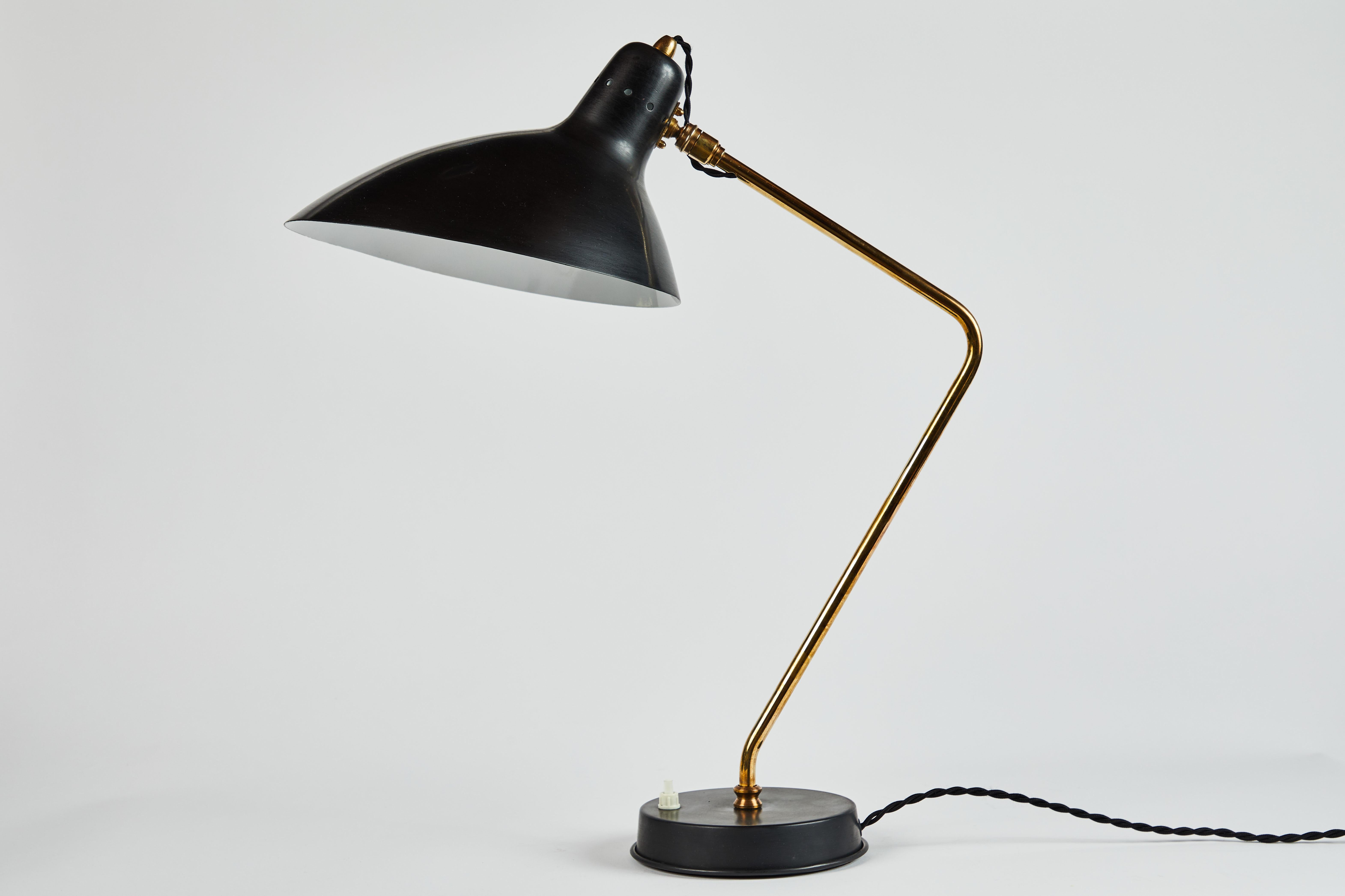 Enameled Pair of 1950s Boris Lacroix Table Lamps