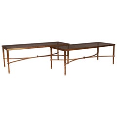 Pair of 1950s Brass and Glass Low Tables Pair of 1950s Brass and Glass Low Tables