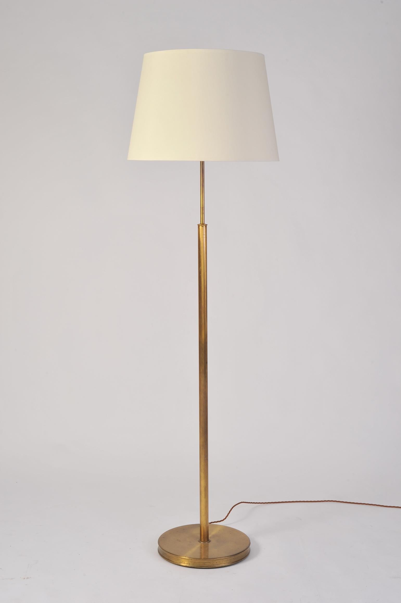 Scandinavian Modern Pair of 1950s Brass Floor Lamps by Josef Frank, Model 2148
