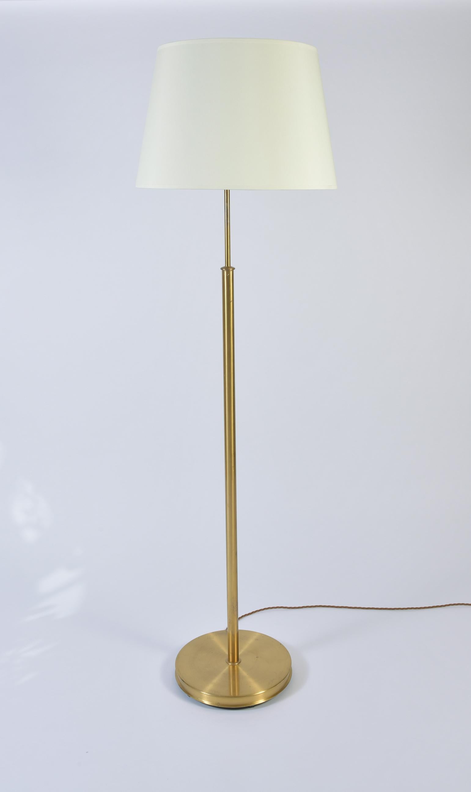 Swedish Pair of 1950s Brass Floor Lamps by Josef Frank, Model 2148