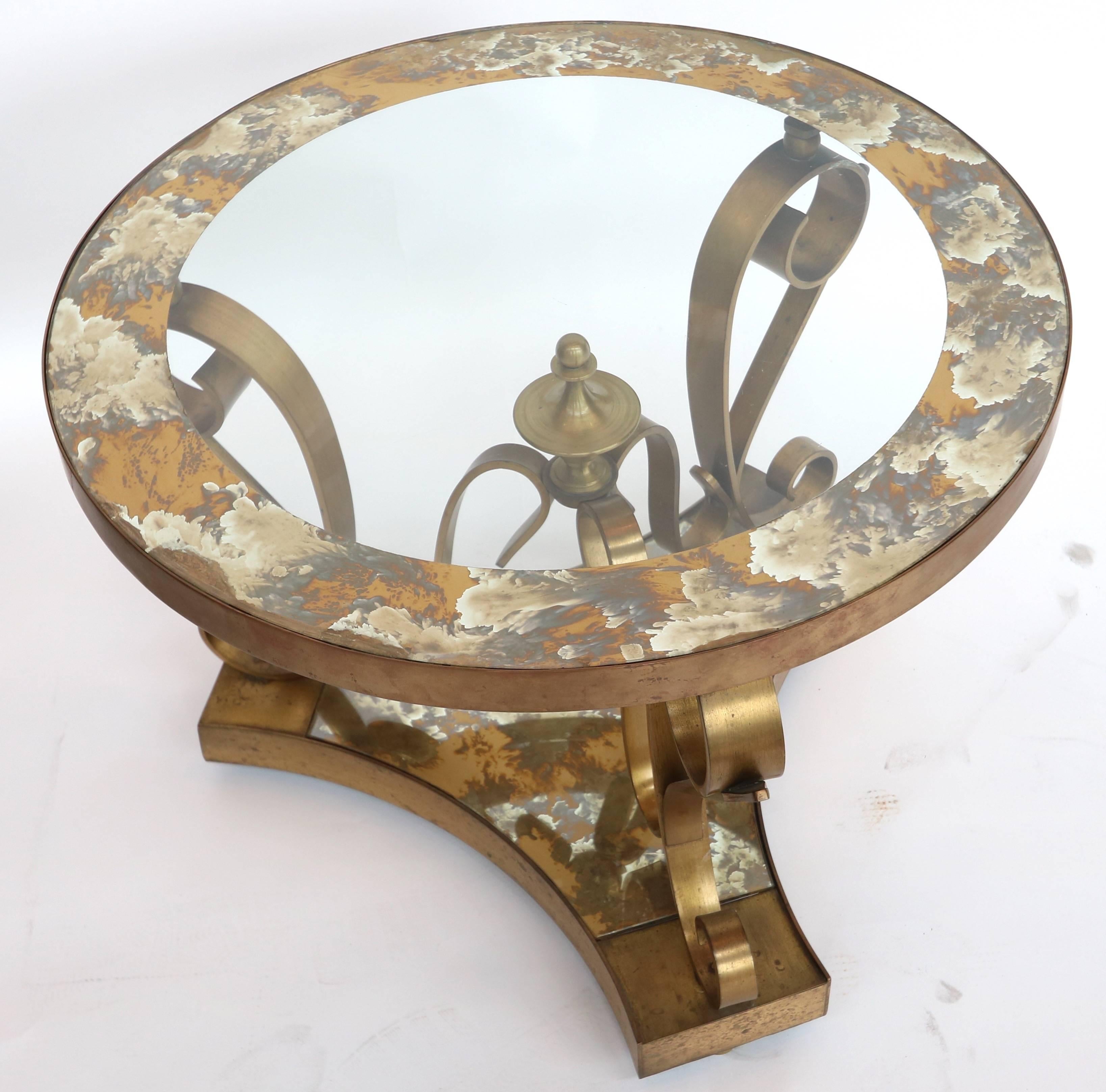 Pair of 1950s Brass Side Tables by Arturo Pani with Glass Top For Sale 2
