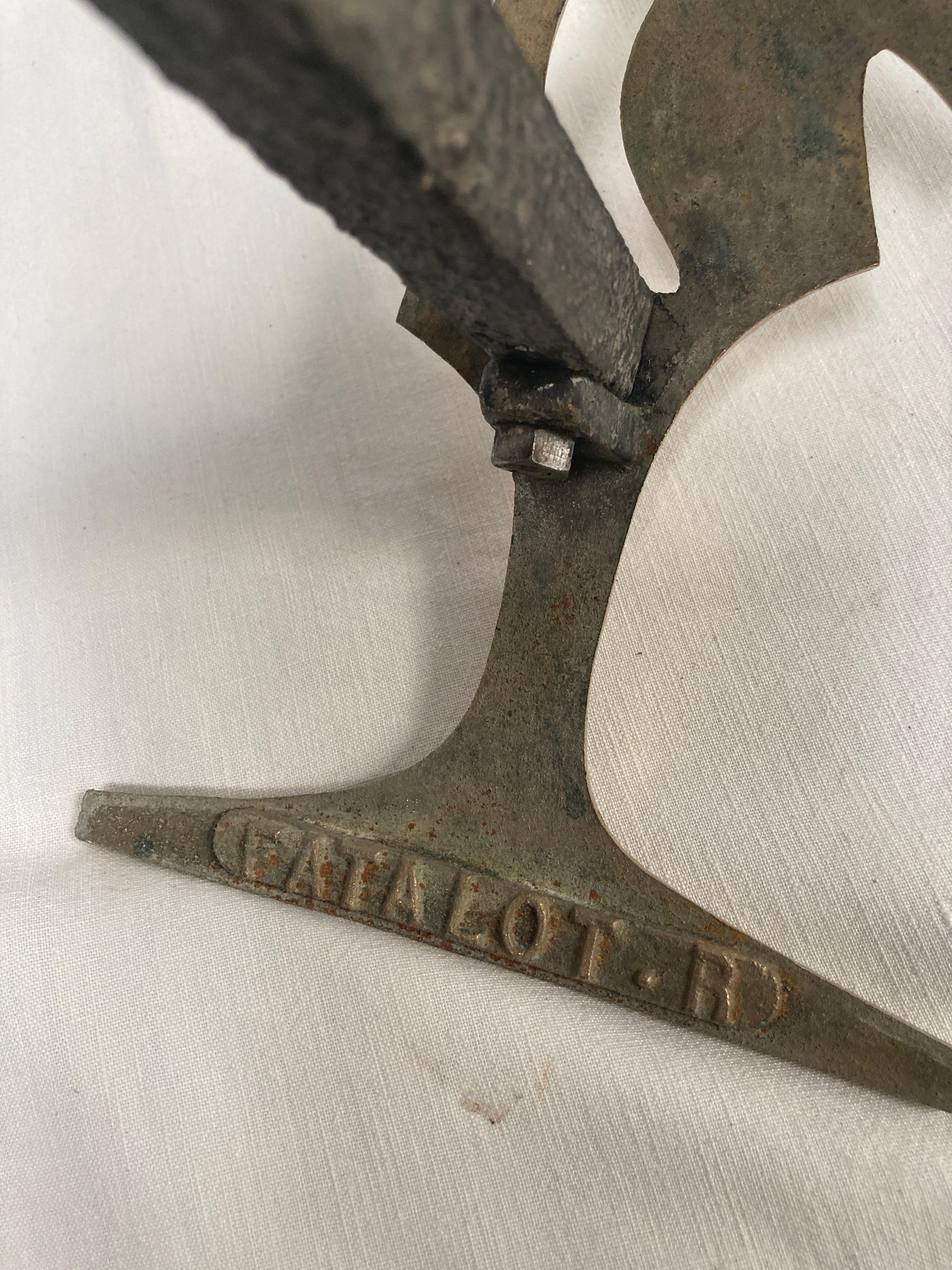 Mid-20th Century Pair of 1950's bronze andirons For Sale
