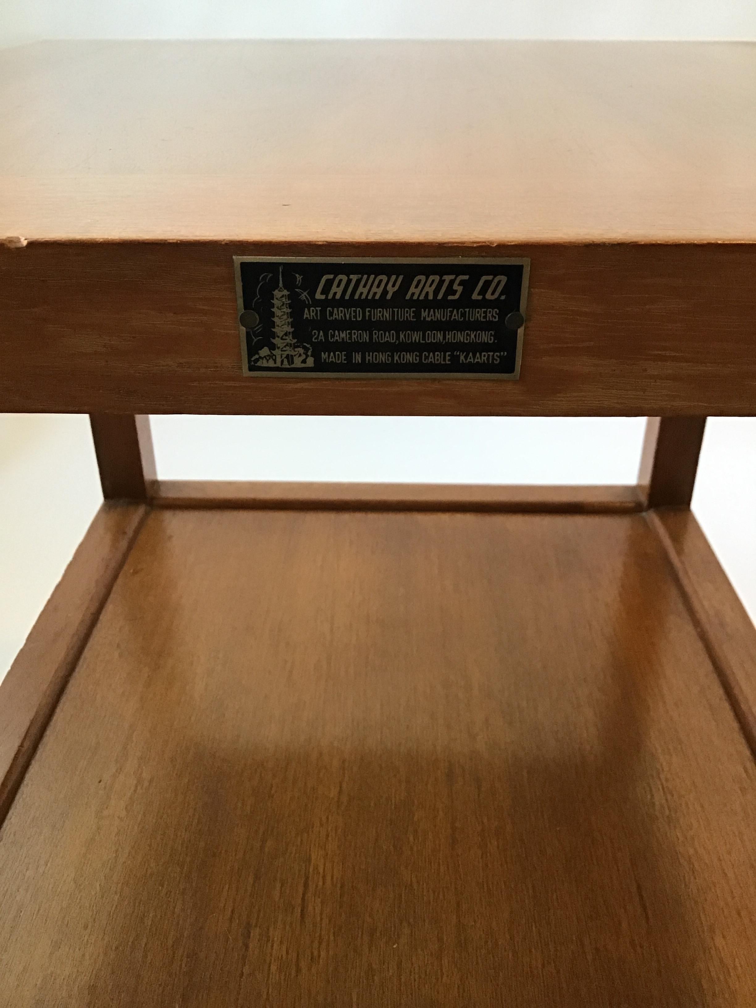 Pair of 1950s Cathay Arts Geometric End Tables 7