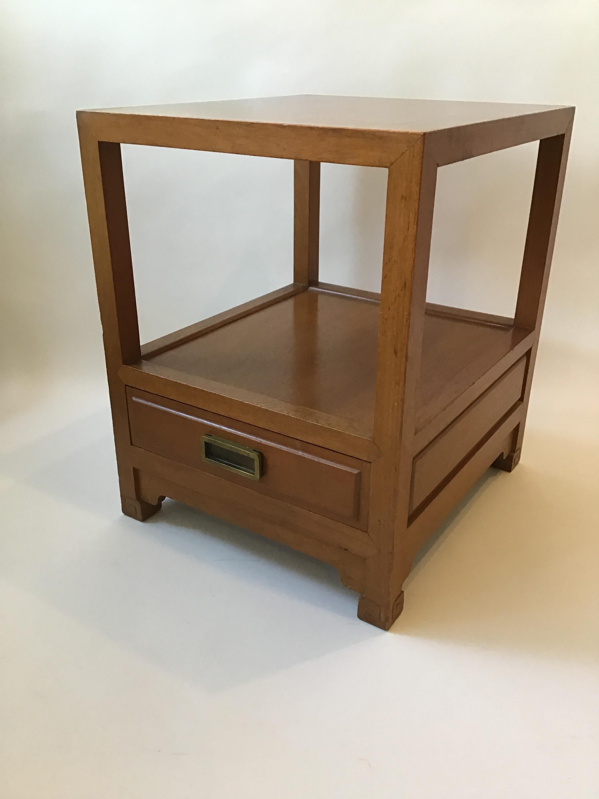 Mid-20th Century Pair of 1950s Cathay Arts Geometric End Tables