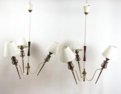 1950s Pair of Ceiling Light by Maison Lunel