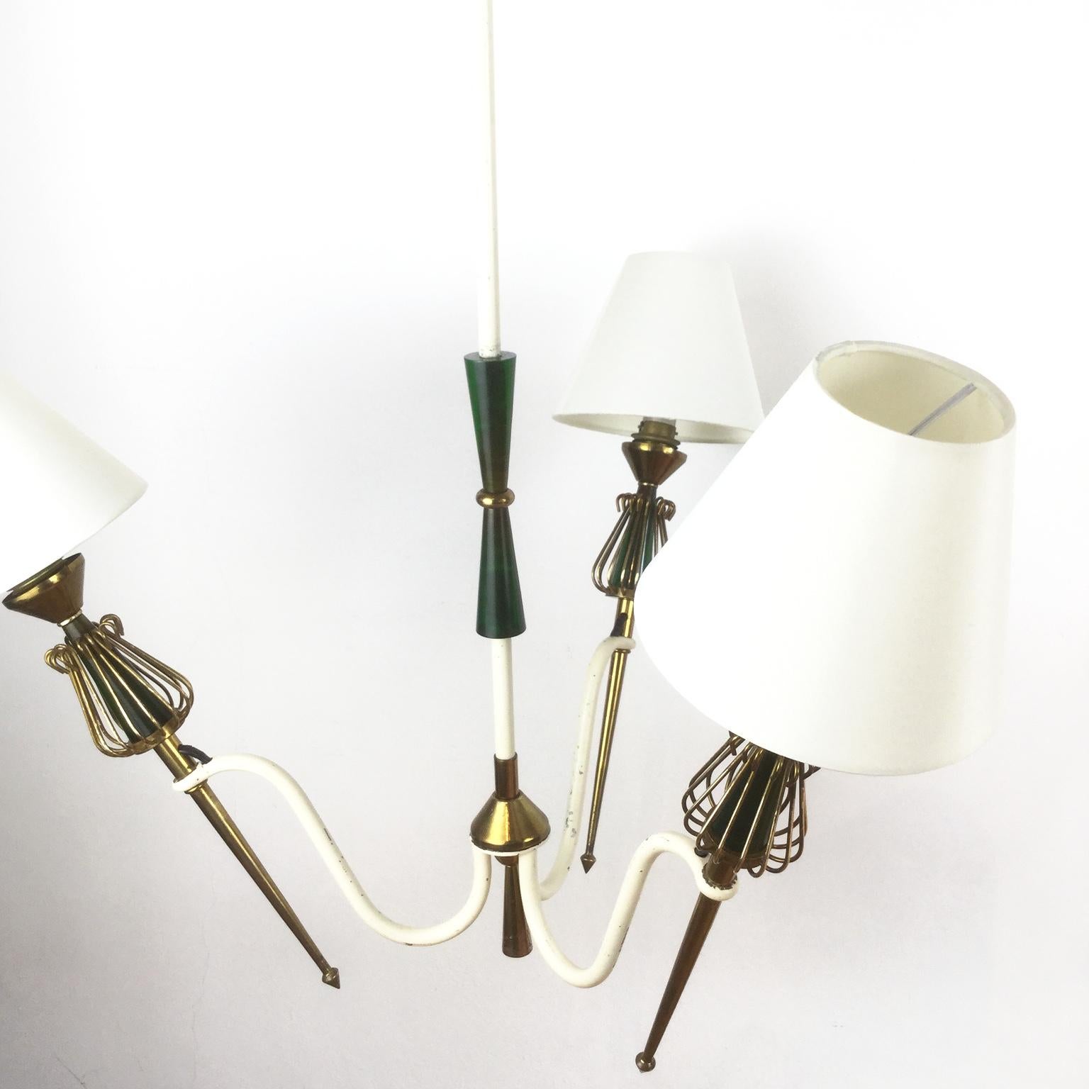 Mid-20th Century Pair of 1950s Ceiling Light by Maison Lunel For Sale