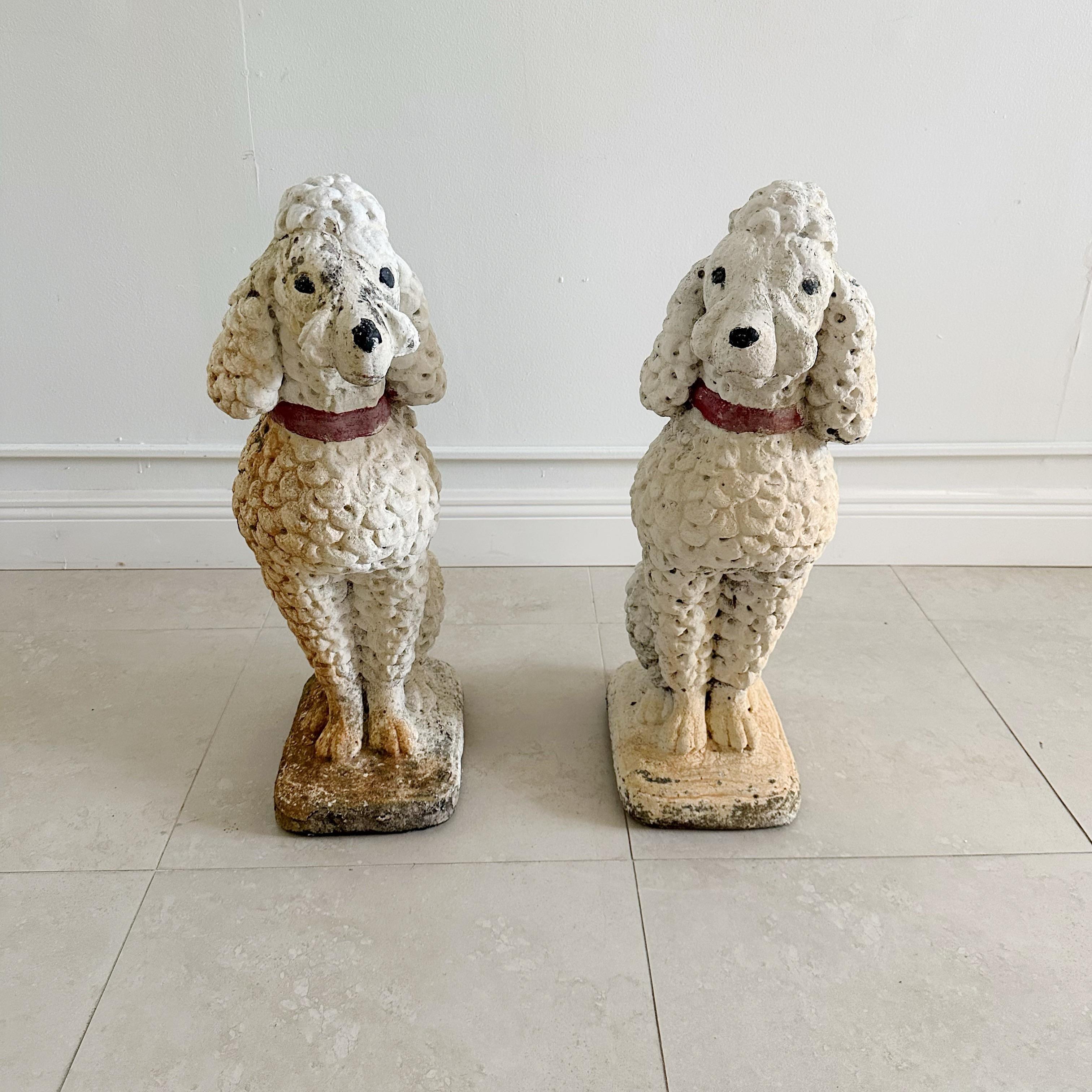 cement poodle statues