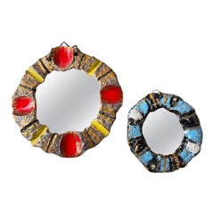 Coppia di specchi in ceramica degli anni ’50 (stile Mithé)