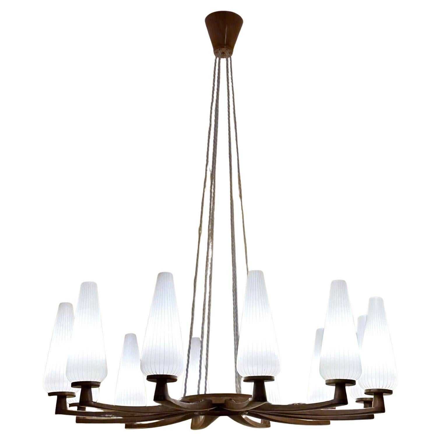 Paire de lustres des années 1950 par Uno & Östen Kristiansson pour Vittsjö Suède en vente 2
