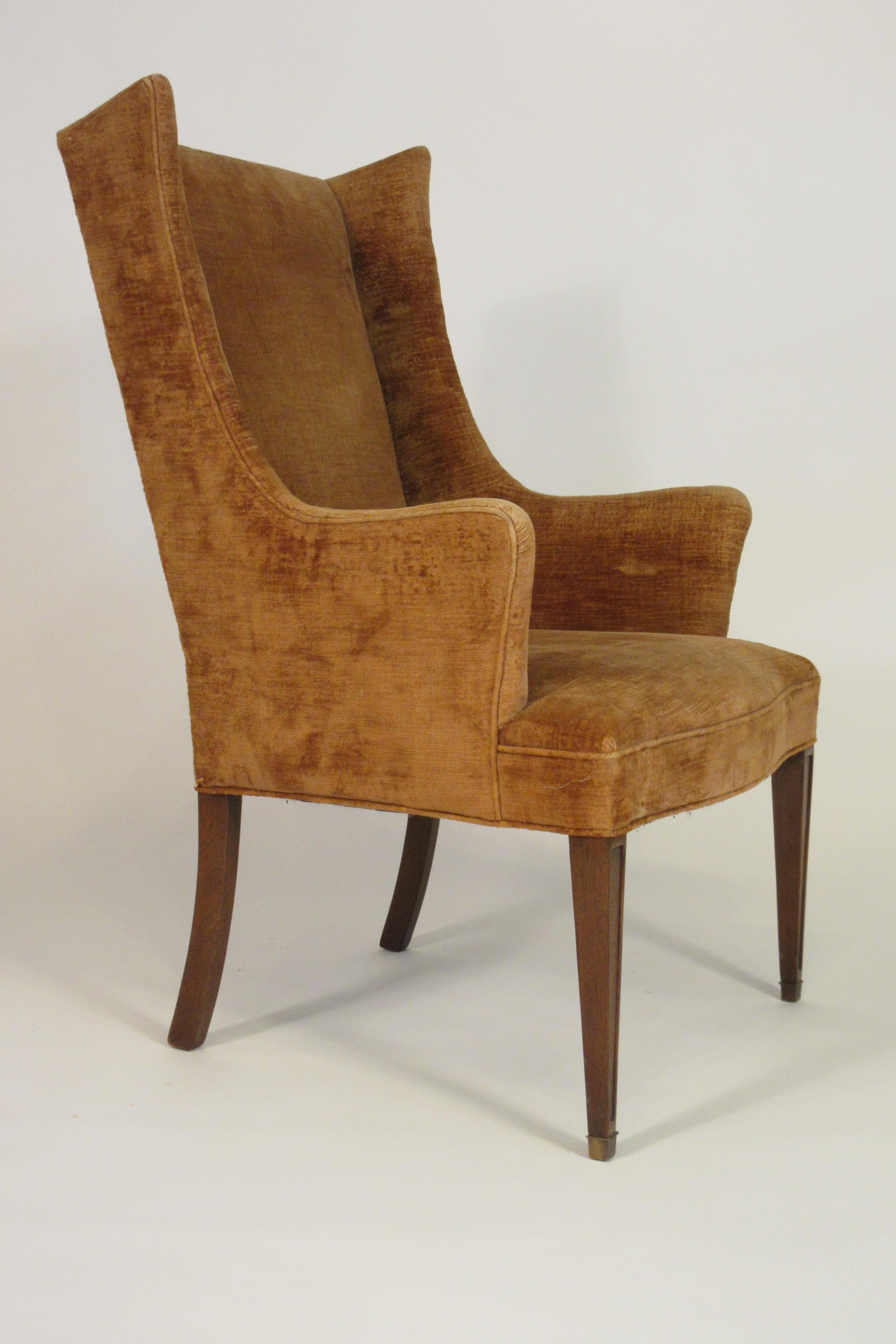 Pair of 1950s Chic Wingback Chairs In Good Condition In Tarrytown, NY