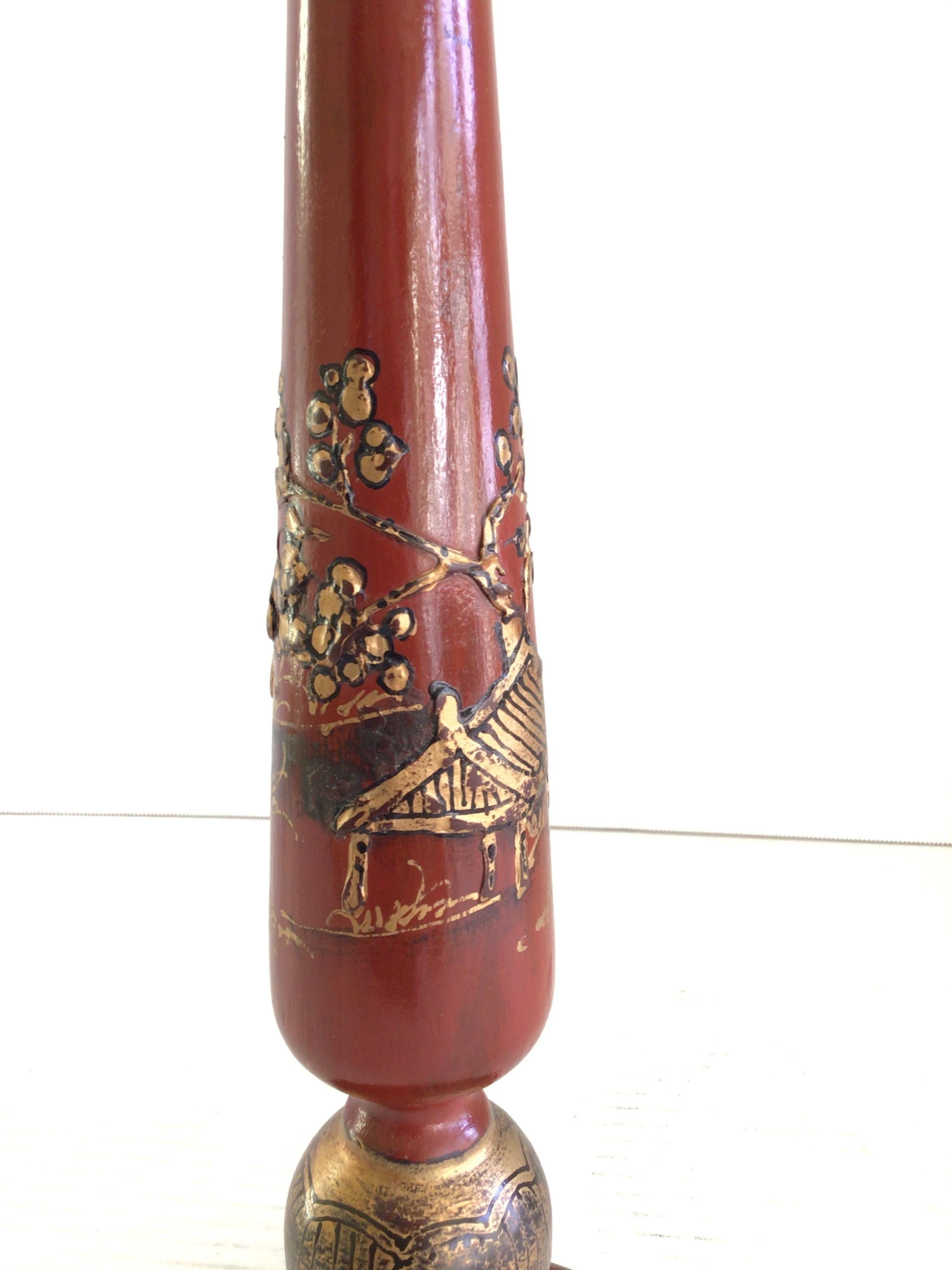 Paire de lampes de table à chandelier Chinoiserie des années 1950 en vente 4