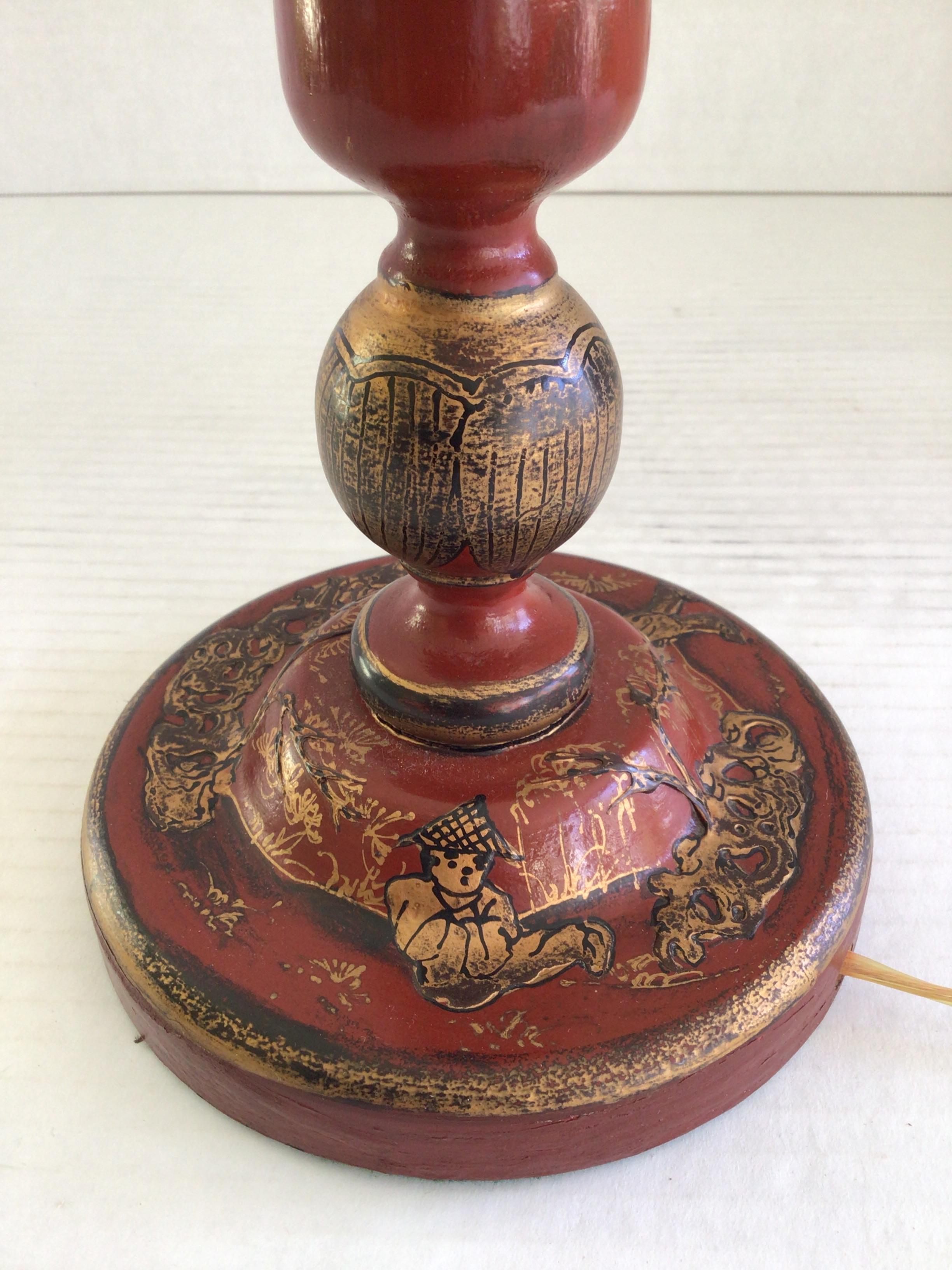 Paire de lampes de table à chandelier Chinoiserie des années 1950 en vente 5