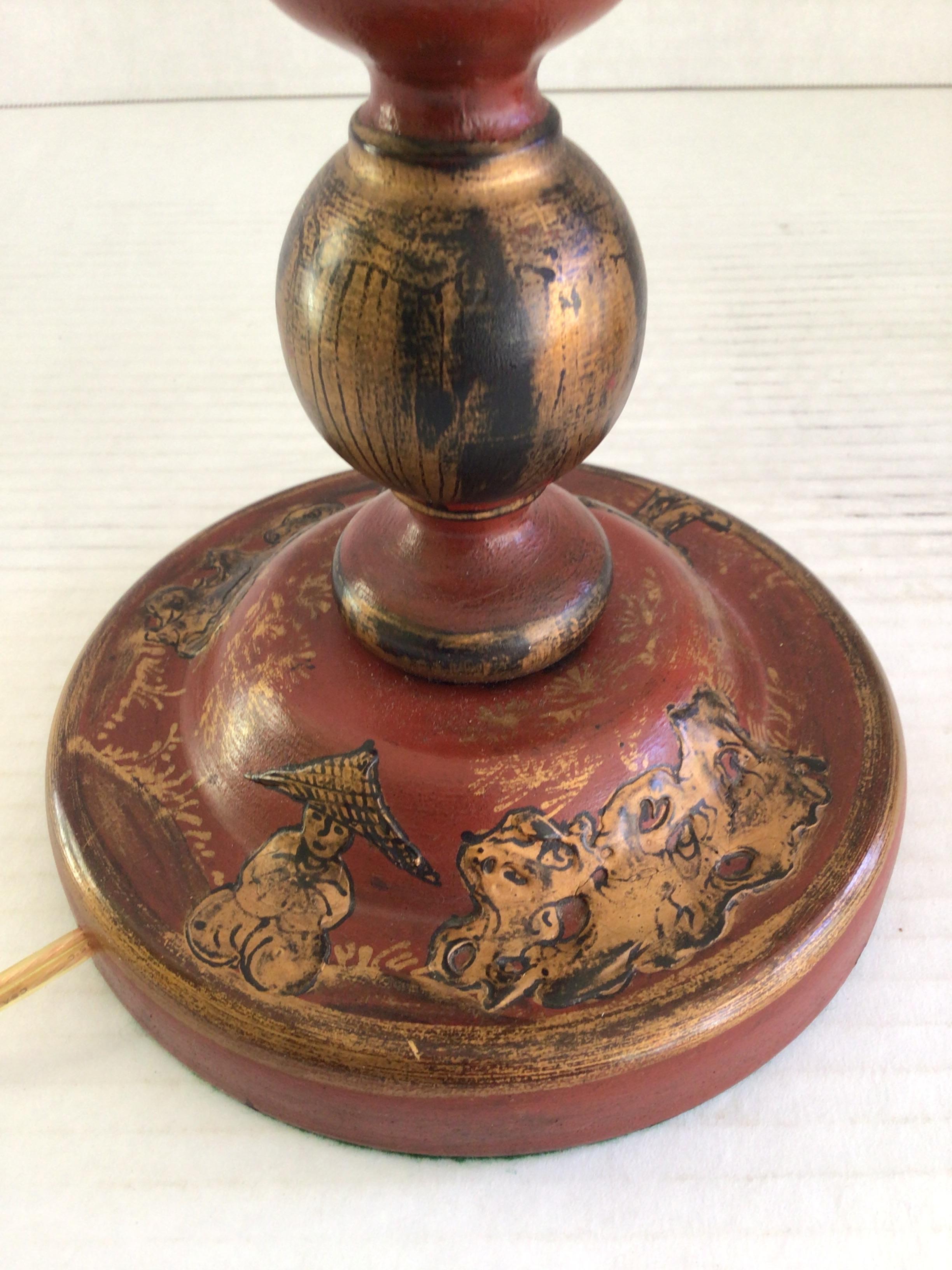 Paire de lampes de table à chandelier Chinoiserie des années 1950 en vente 1