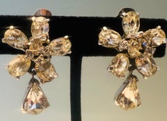 Pair of 1950s Christian Dior Crystal Earrings by Mitchel Maer