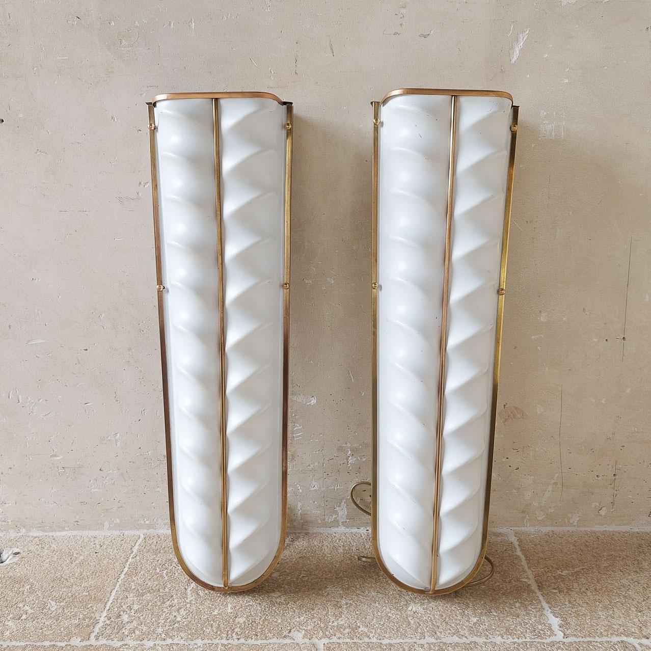 Mid-Century Modern Pair of 1950s Cinema Wall Lamps