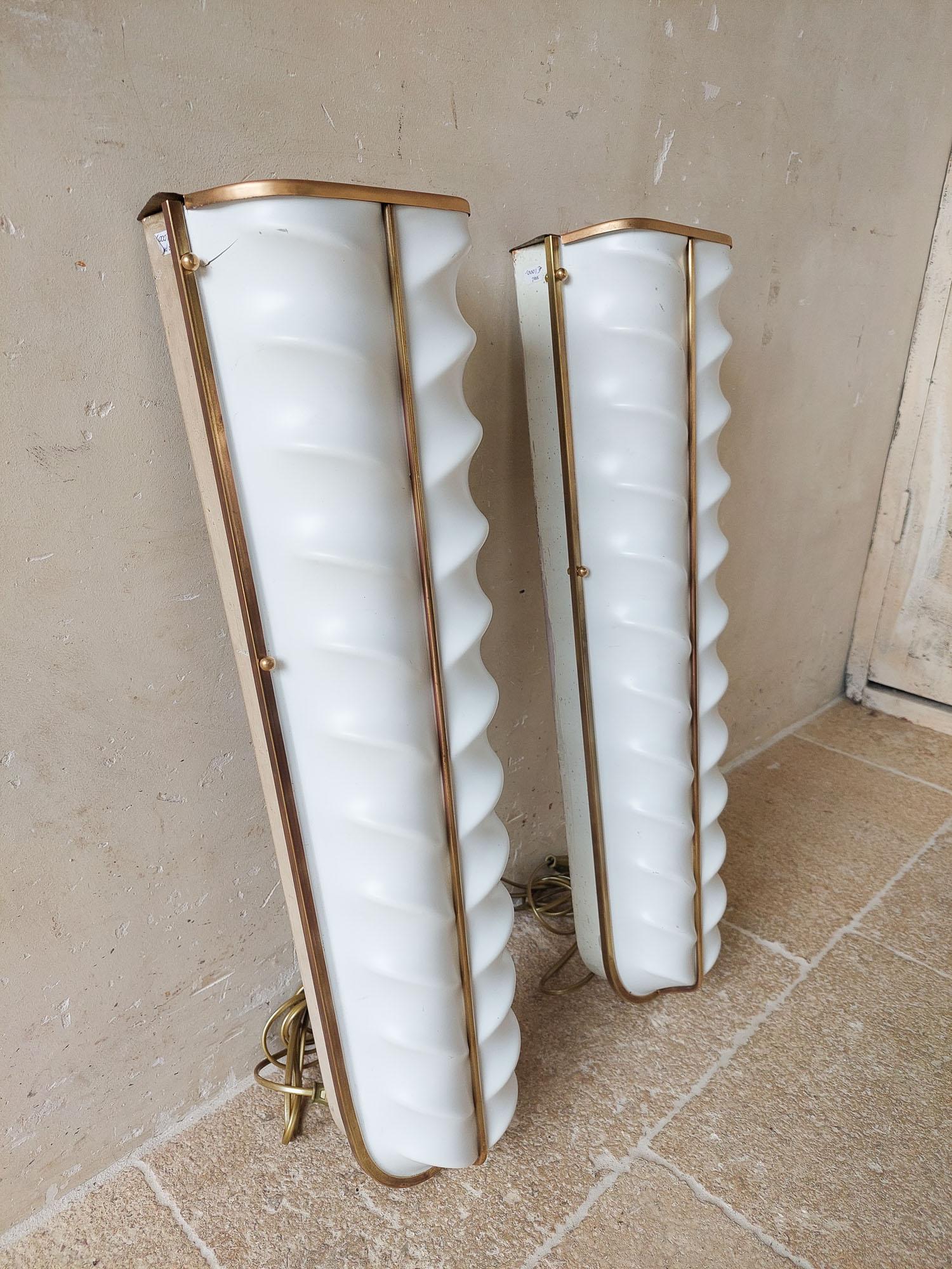 Mid-20th Century Pair of 1950s Cinema Wall Lamps