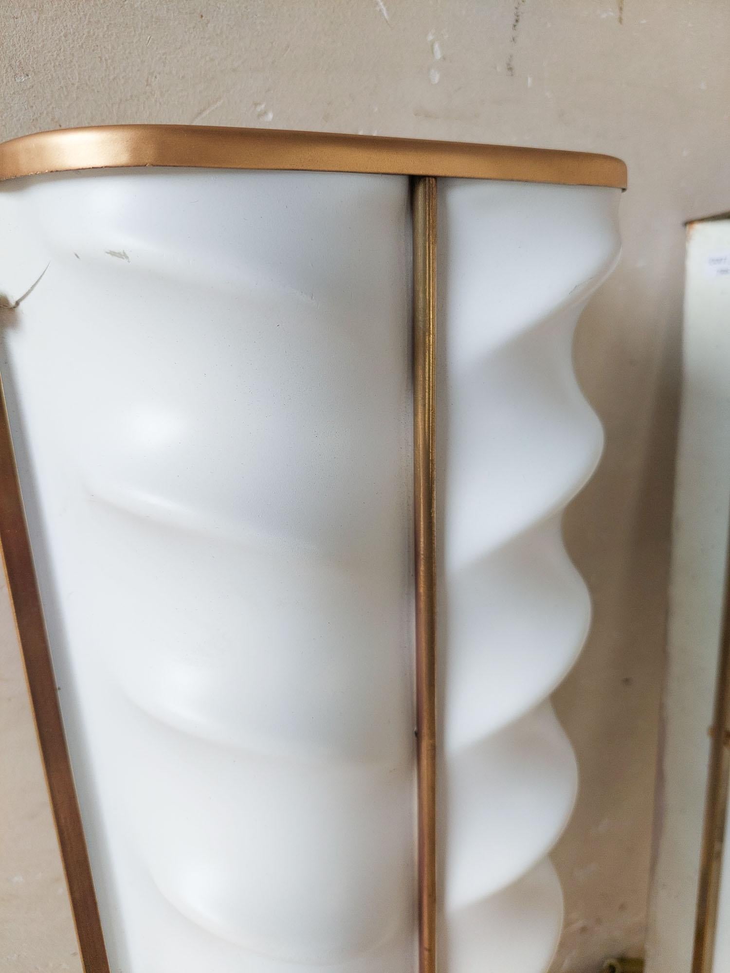 Brass Pair of 1950s Cinema Wall Lamps