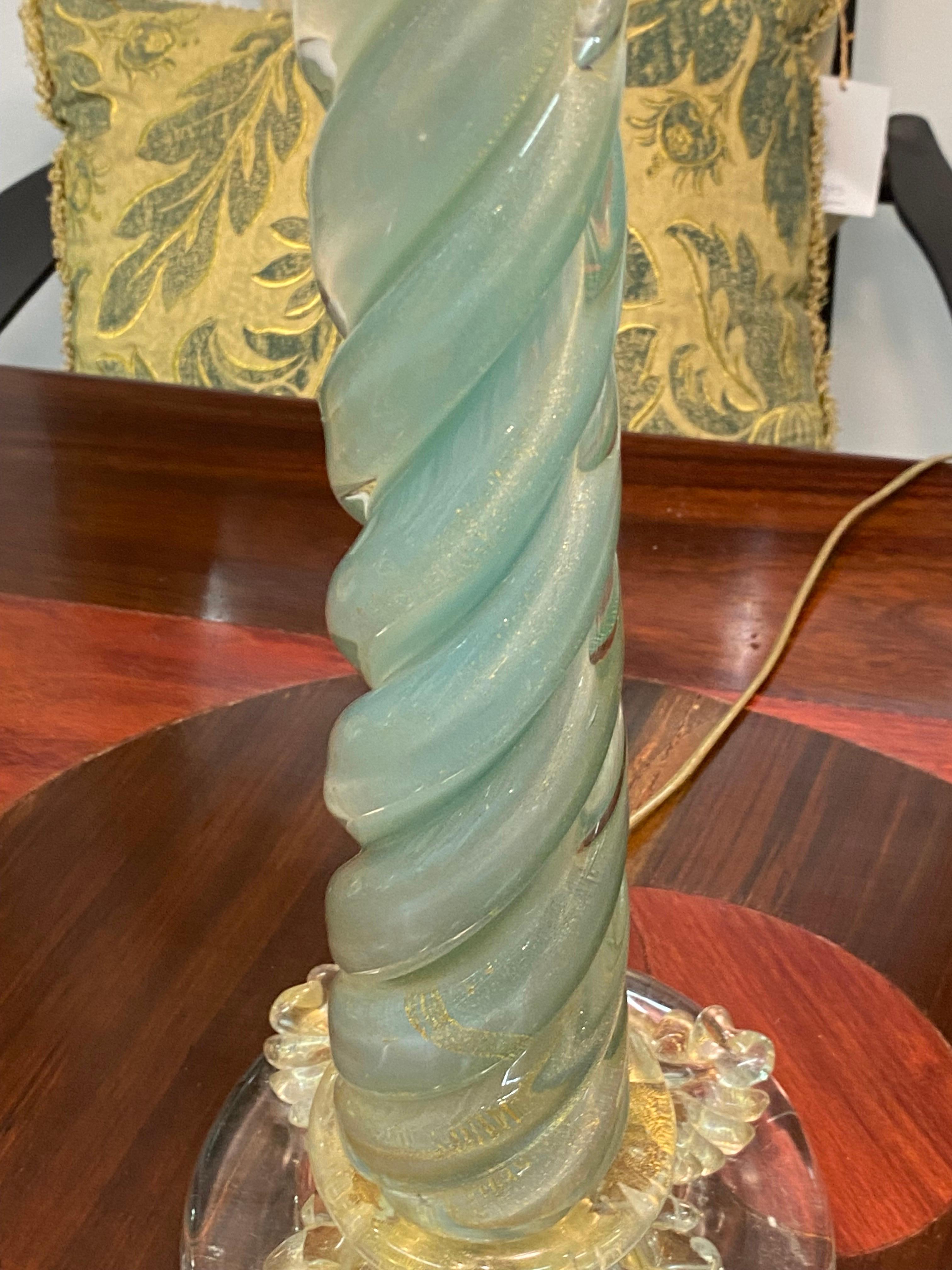 Pair of 1950s Classical Column Venetian Glass Table Lamps 8
