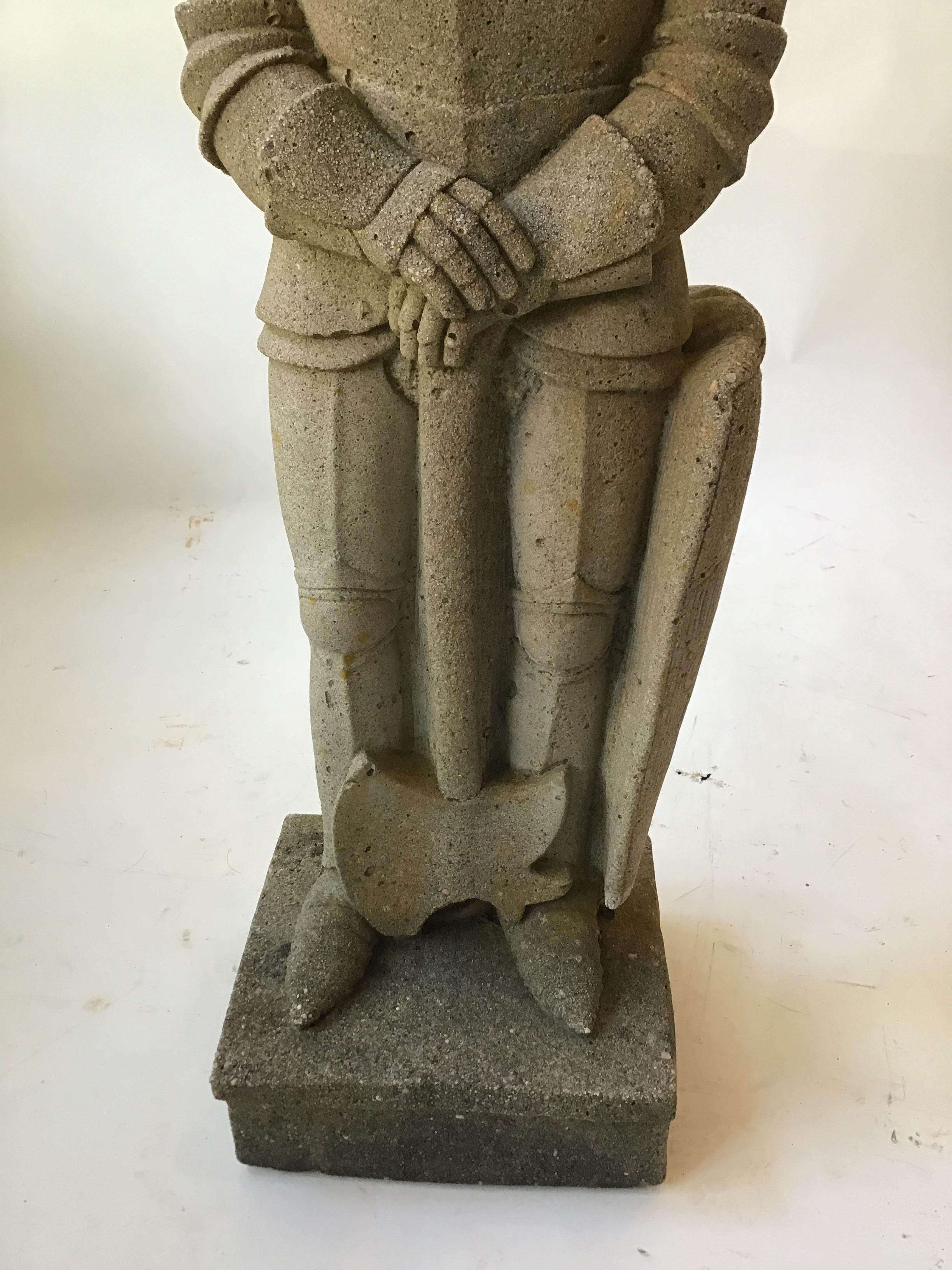 Pair of 1950s Concrete Knights 5