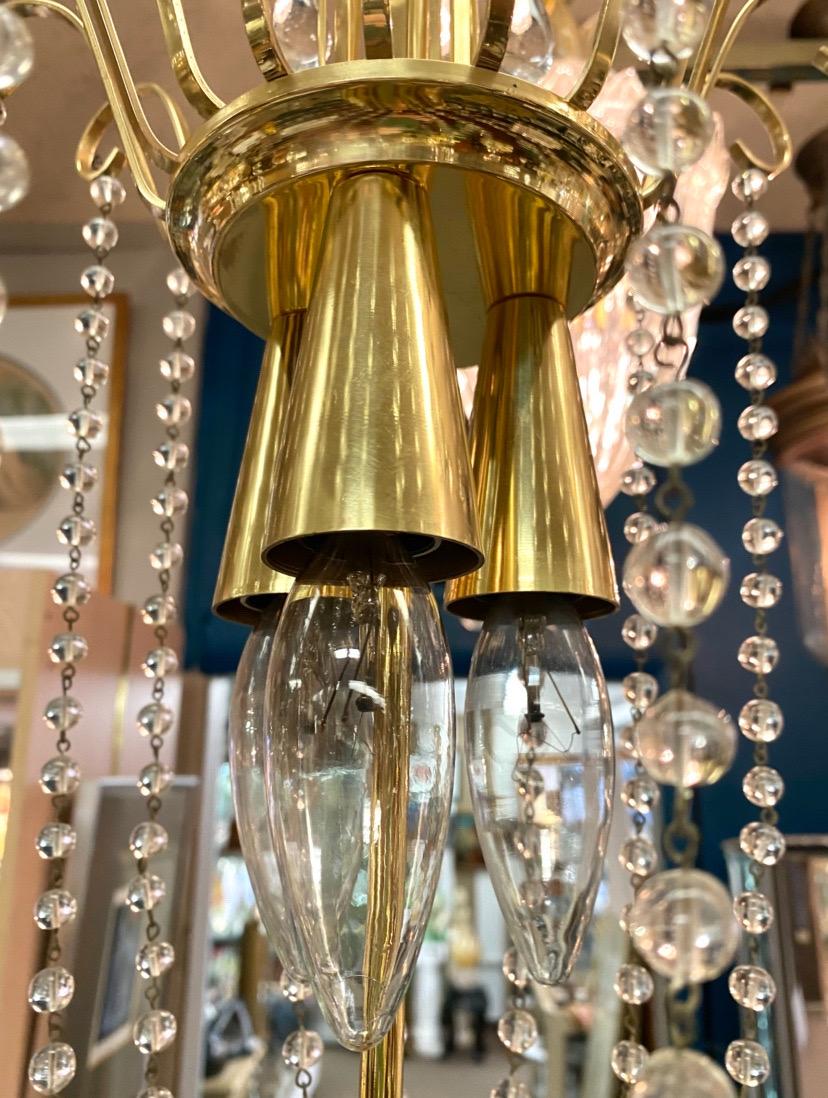 Pareja de lámparas de cristal y prismas de los años 50 en venta 5