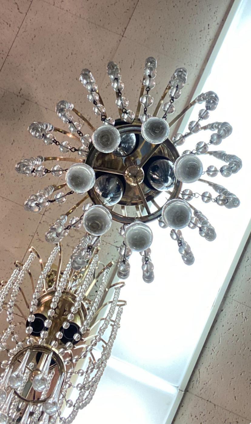 Pareja de lámparas de cristal y prismas de los años 50 en venta 8