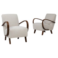 Pair of 1950s Czech Modernist Armchairs by J. Halabala