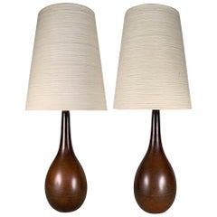 Pair of 1950s Danish Ceramic Lamps by Gunnar and Lotte Bostlund