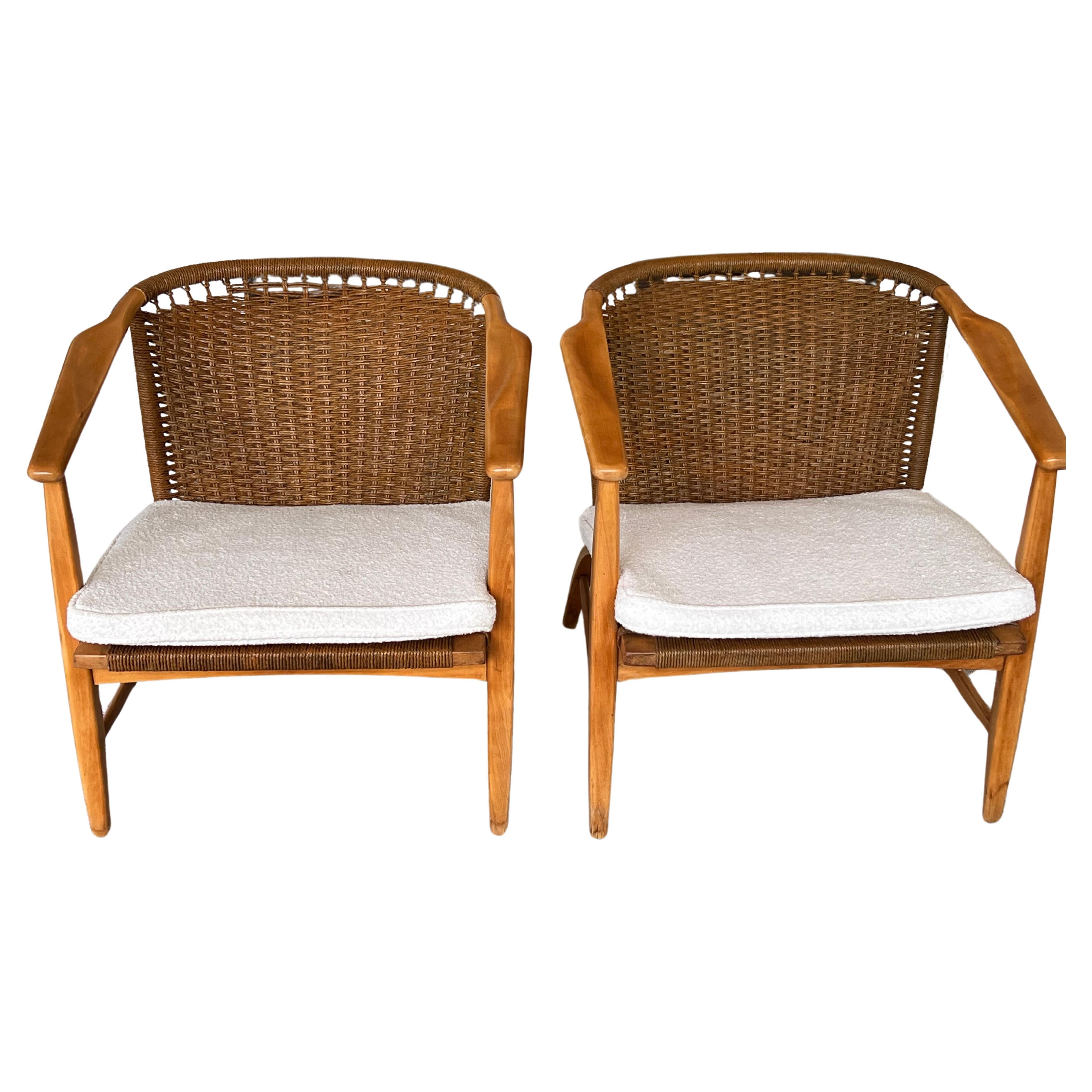 Pair of 1950's Danish Modern Lounge Chairs - Attributed to Wegner 
