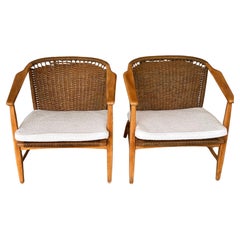 Vintage Pair of 1950's Danish Modern Lounge Chairs - Attributed to Wegner 