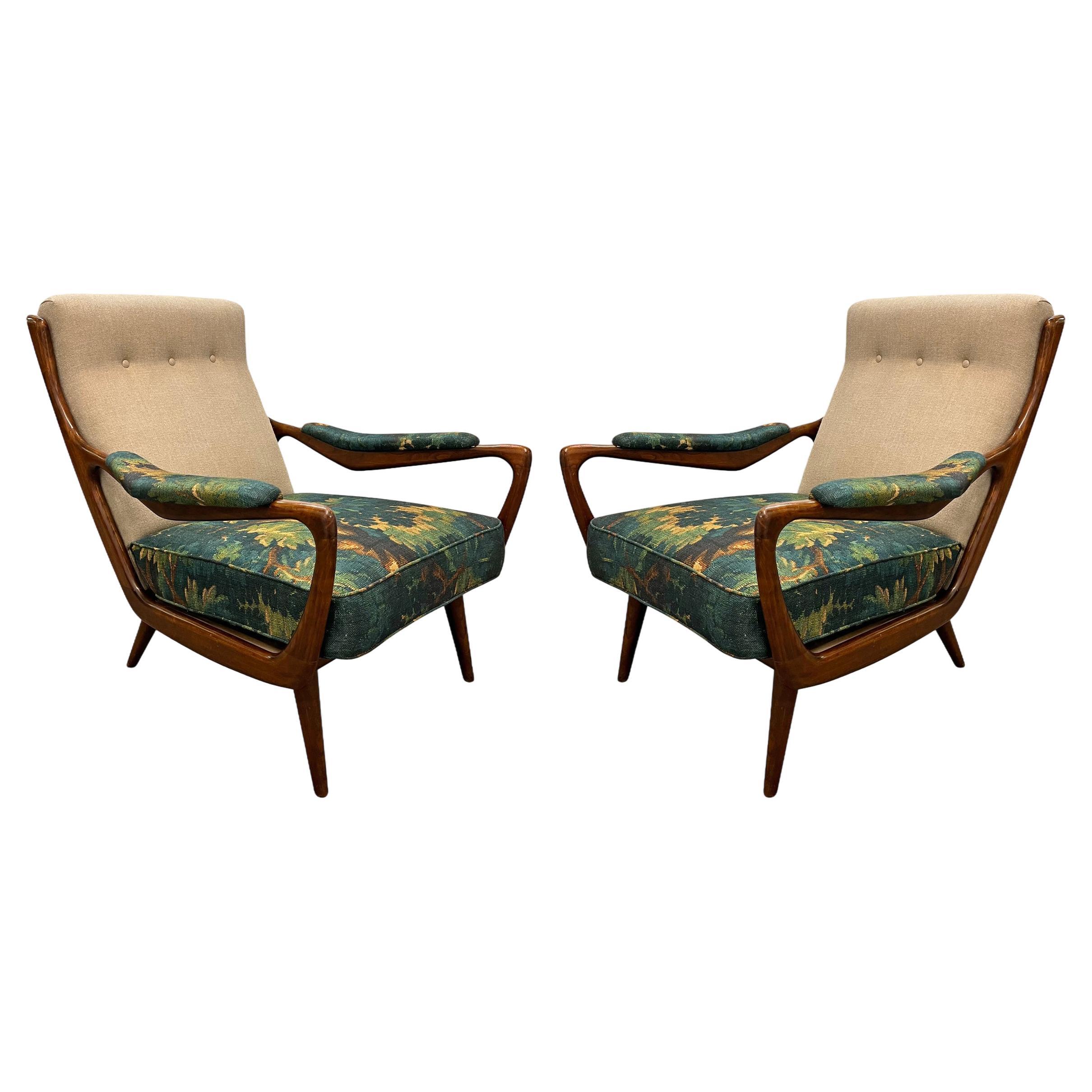 Paire de chaises longues danoises modernes des années 1950