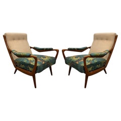 Vintage Pair of 1950s Danish Modern Lounge Chairs