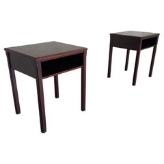 Paire de tables de nuit danoises modernes en acajou des années 1950 par Lysberg Hansen et Therp