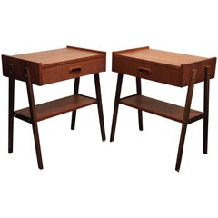 Pair of 1950s Danish Modern Teak Side Tables