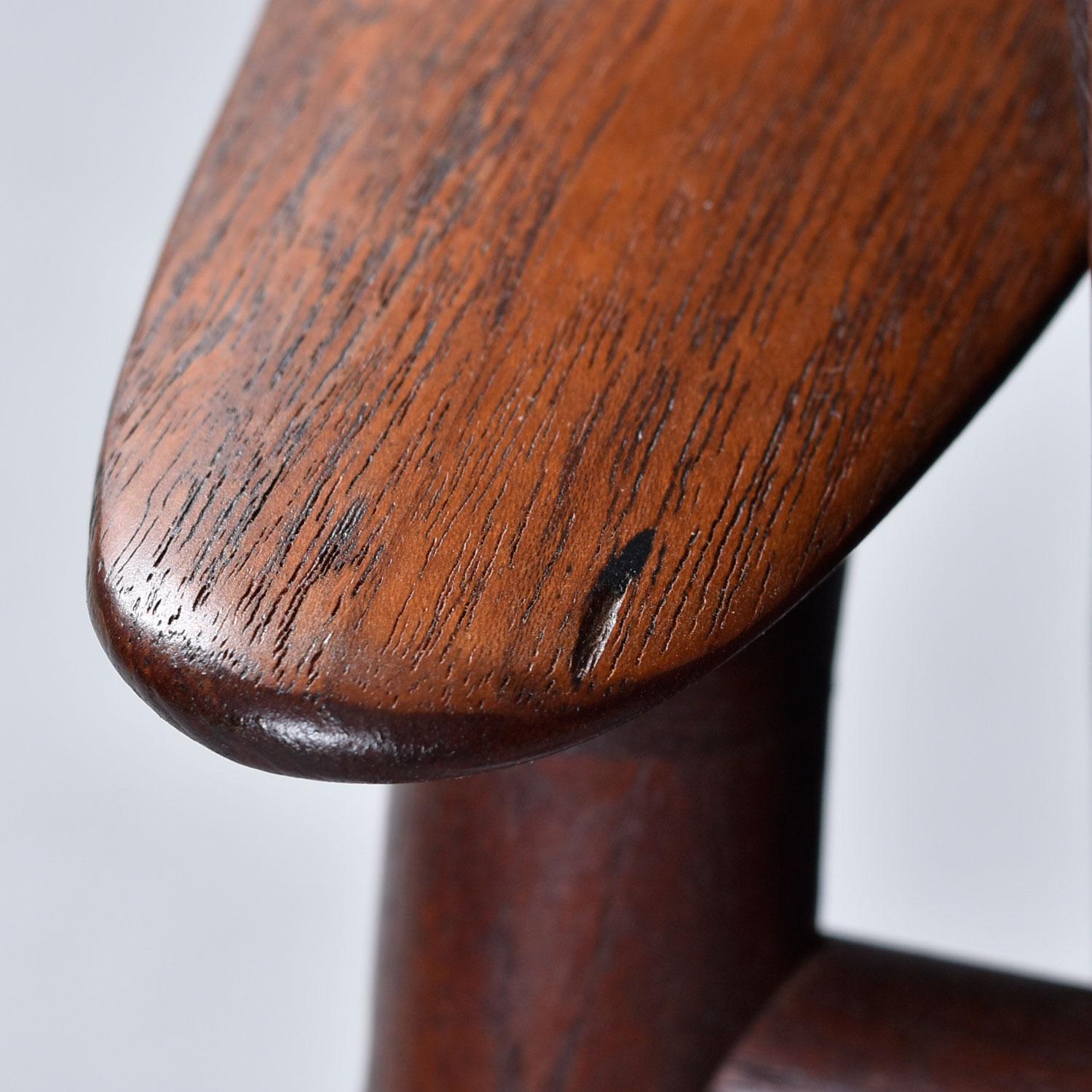 Pair of 1950's Danish Teak Rocking Chairs in Black Leather by Moreddi For Sale 8
