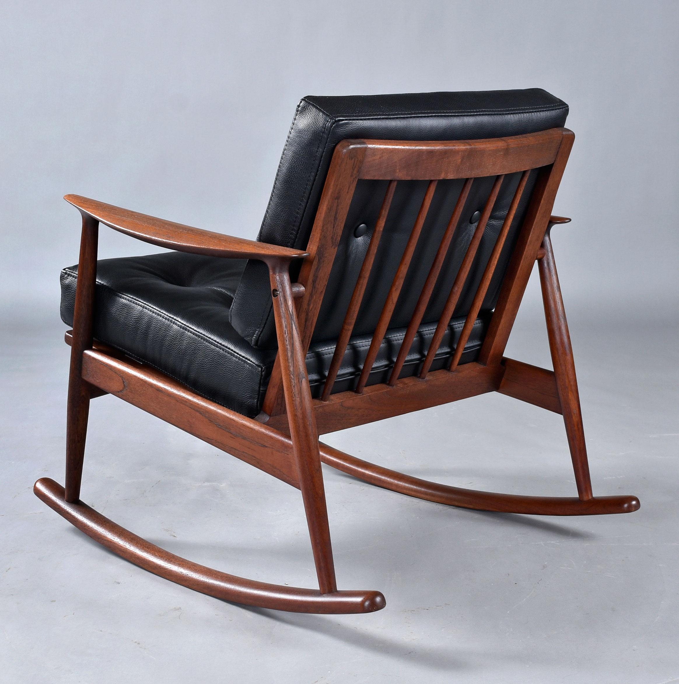 These Moreddi rocking chairs are very hard to find, so don't pass of this rare opportunity to own a beautifully restored pair. 

Our team restored these Danish solid teak gems from top to bottom.  Made by Moreddi, the vintage 1950s Mid-Century