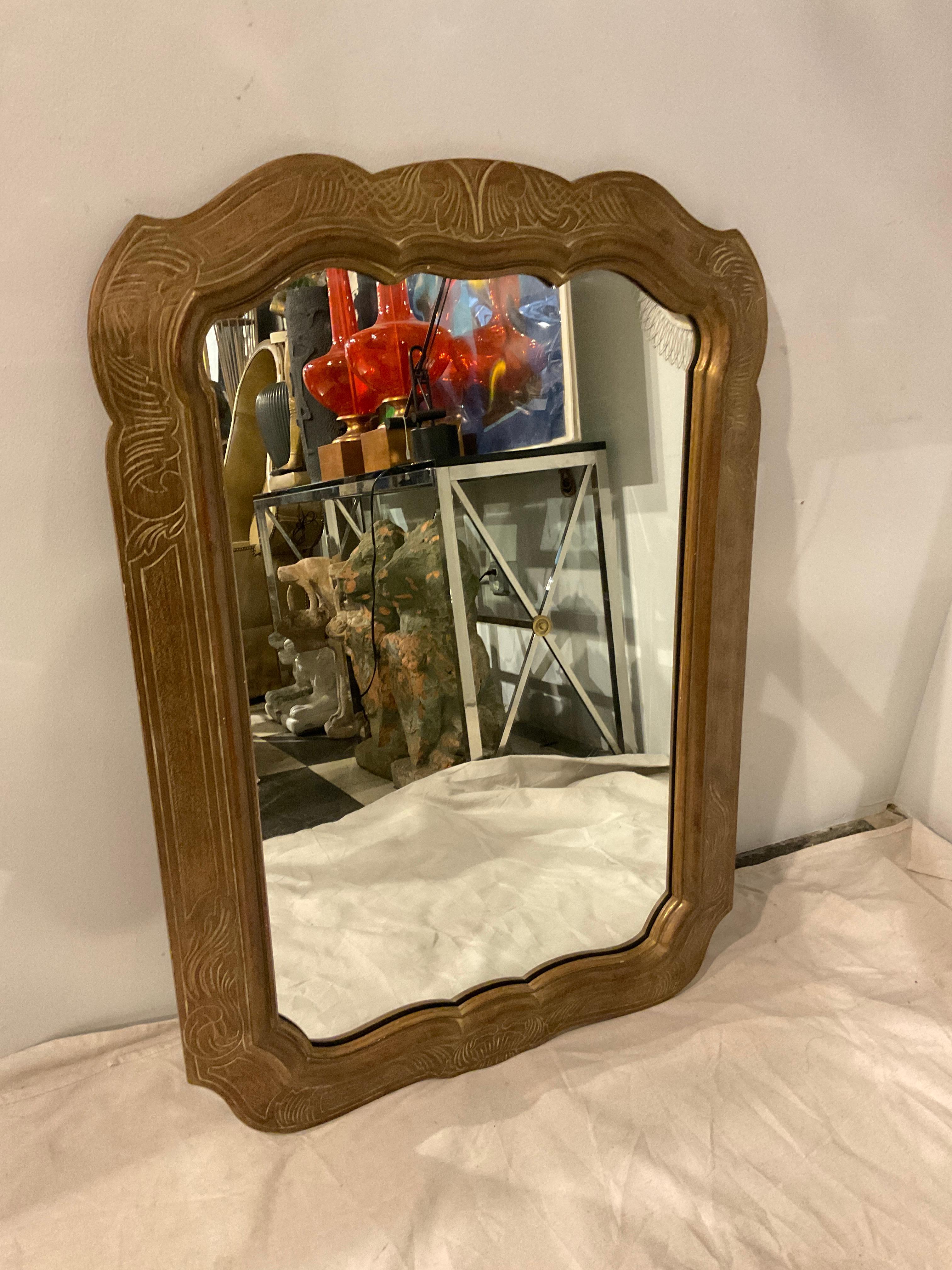 Mid-20th Century Pair Of 1950s Decorative Wood Mirrors For Sale