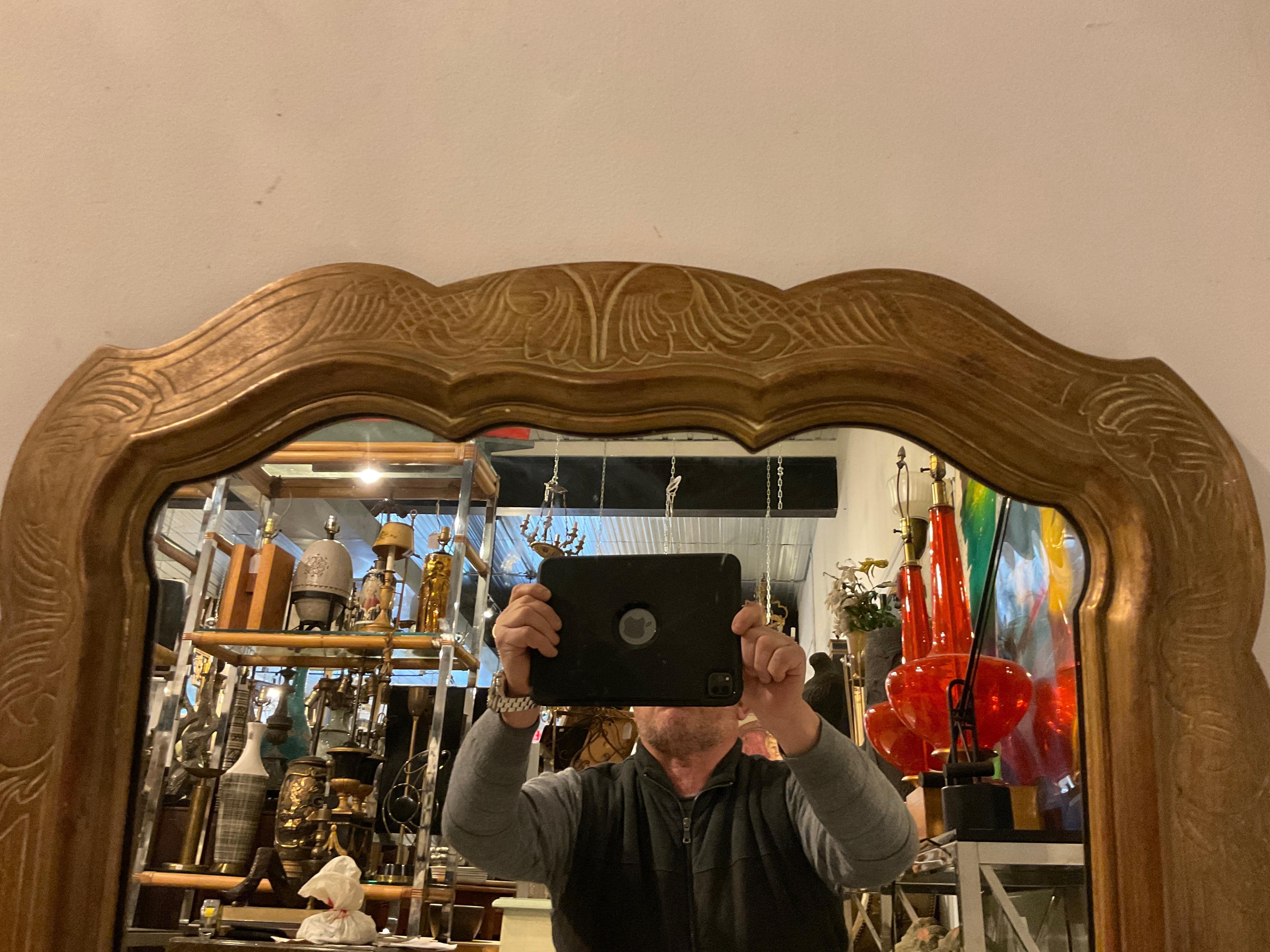 Pair Of 1950s Decorative Wood Mirrors For Sale 1