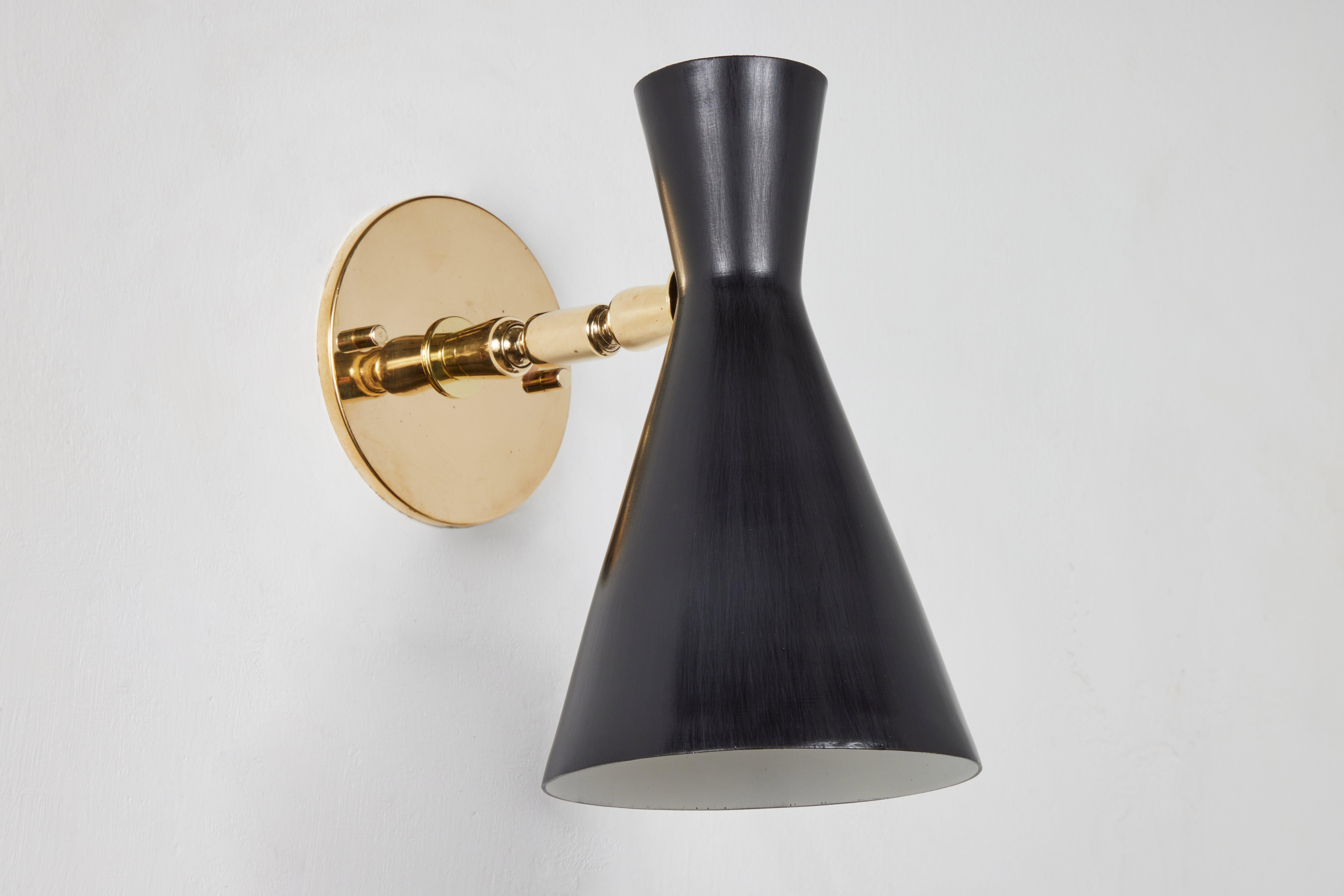 Painted Pair of 1950s Diabolo Sconces by Giuseppe Ostuni for O-Luce