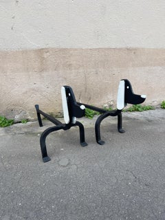 Coppia di candelabri "cane" degli anni '50 di Edouard Schenck