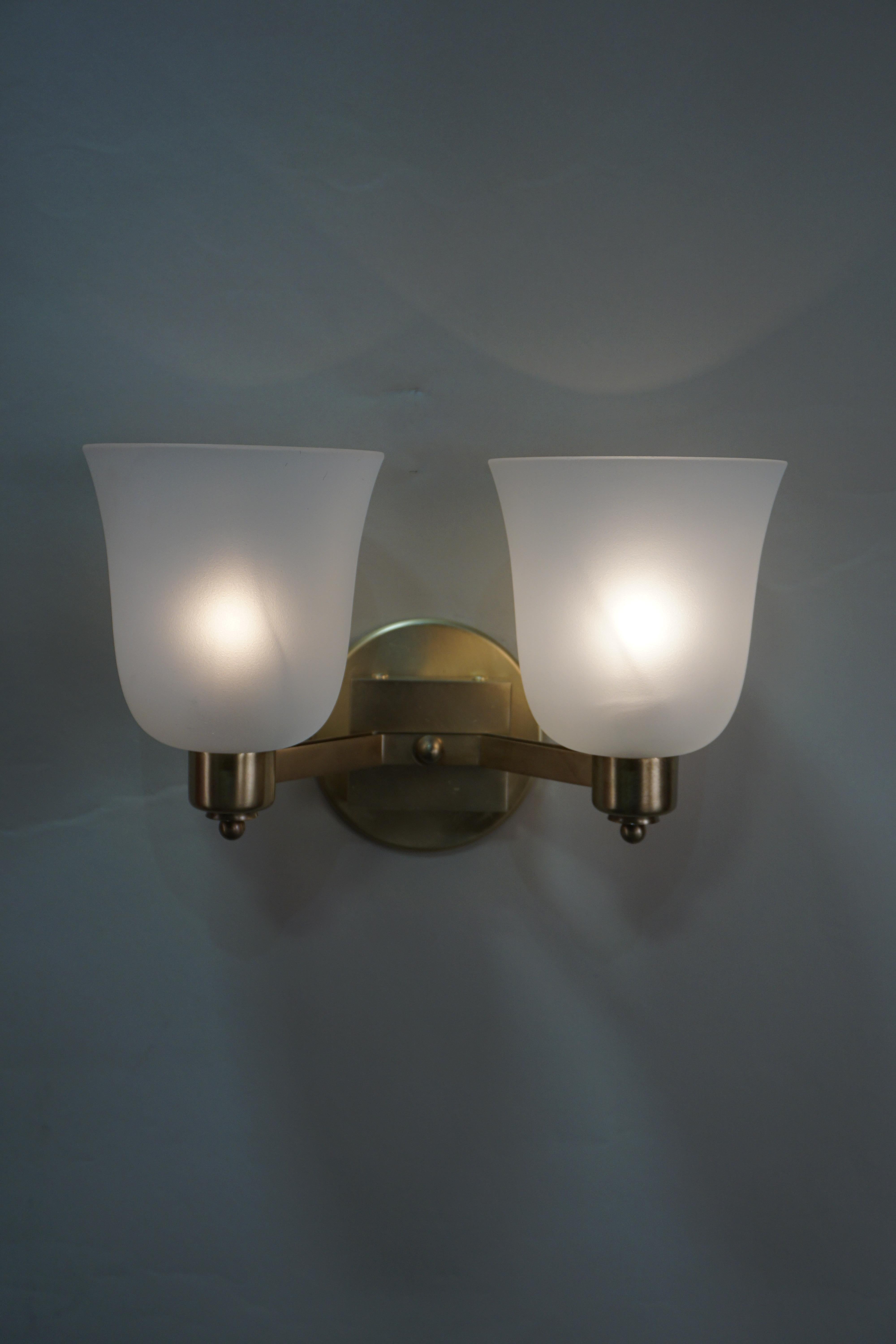 Pair of 1950s Double Arm Wall Sconces by Jean Perzel 2