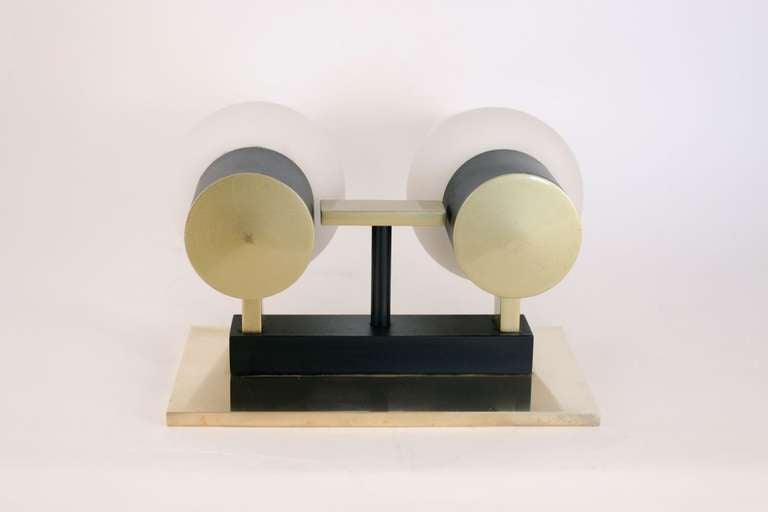 1950 Pair of double wall lights from by Maison Arlus. 2