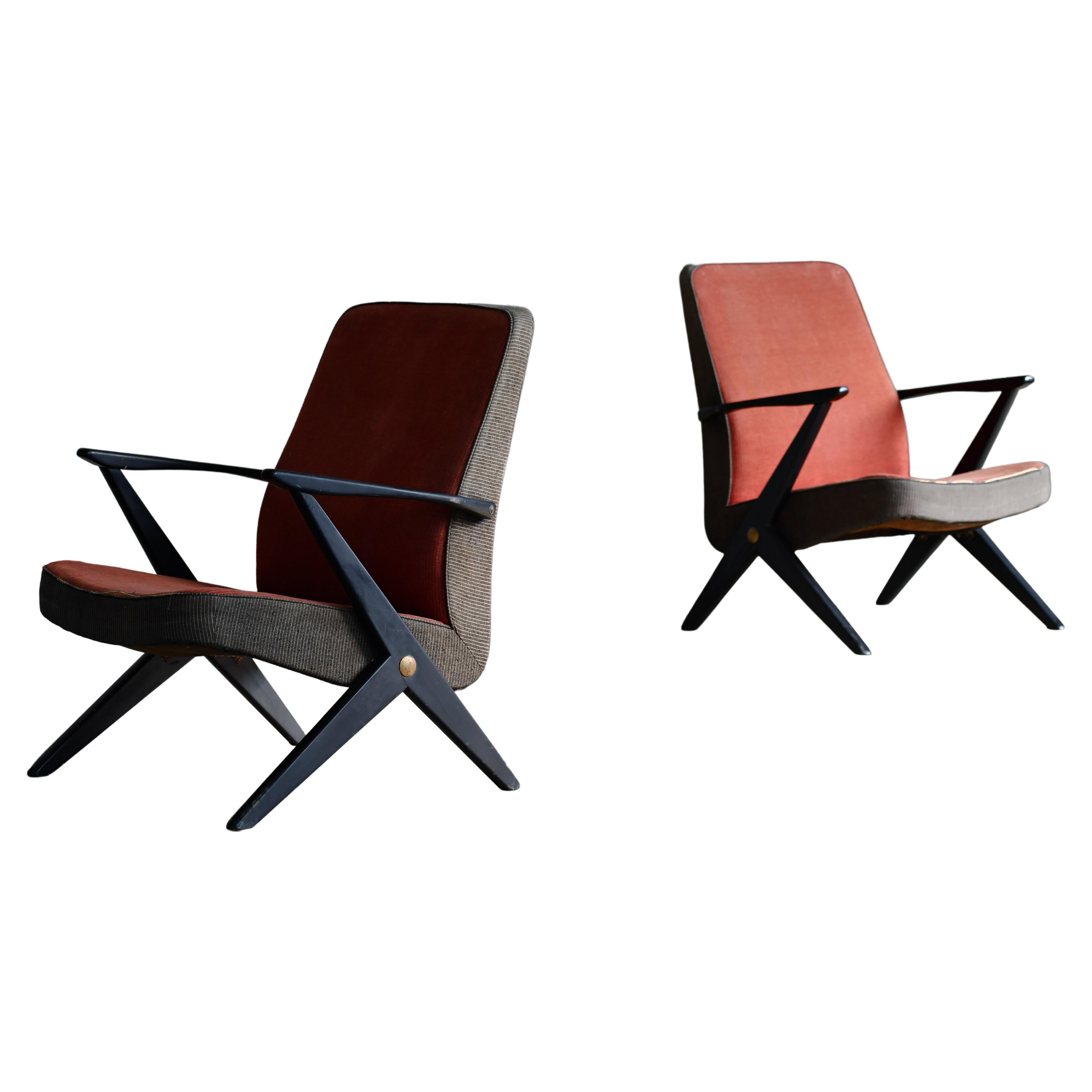 Pair of 1950s Easy Chairs by Bengt Ruda for Nordiska Kompagniet, Sweden For Sale