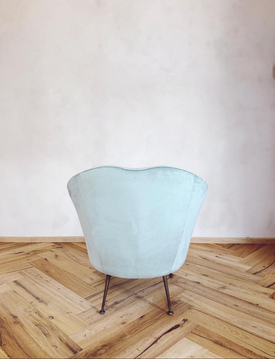 Ottone Coppia di poltrone in velluto Federico Munari degli anni '50 in vendita