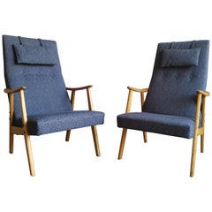 Pair of 1950s Finnish Armchairs, by Asko Oy, Finland, Scandinavian Vintage