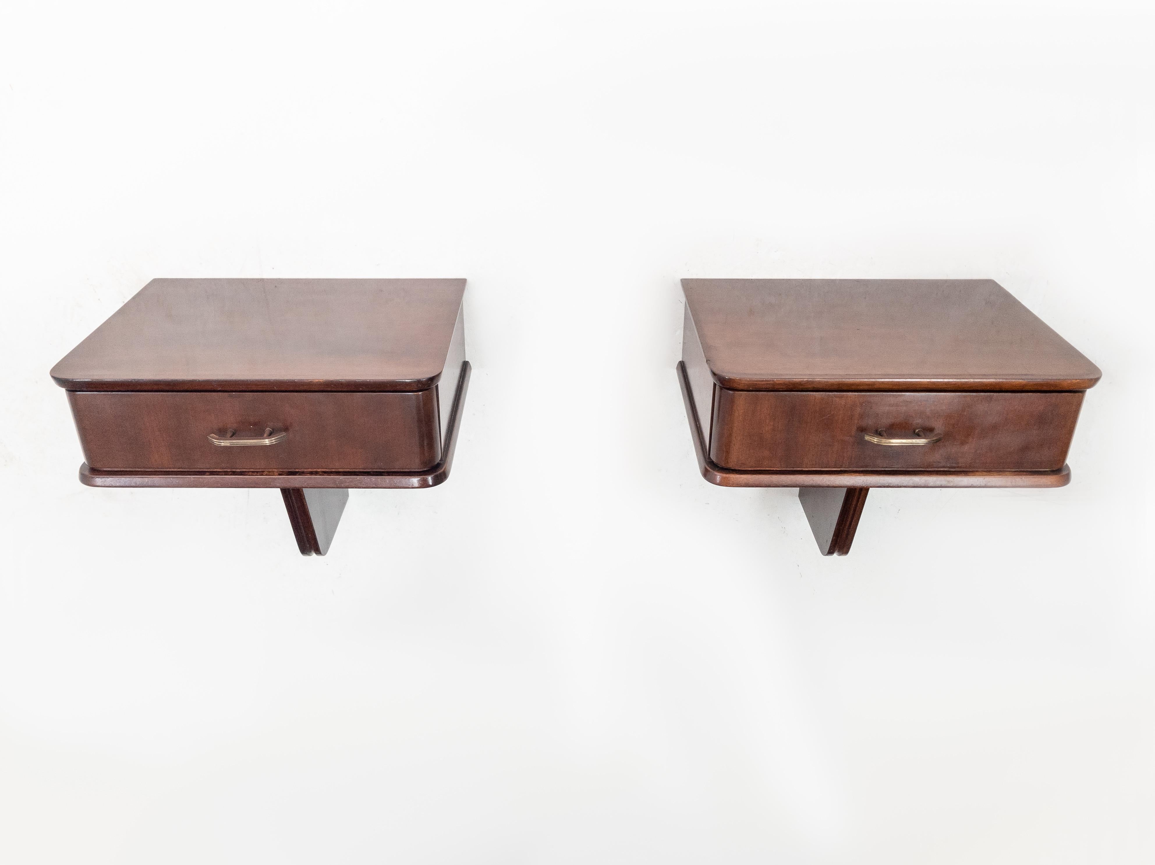 Dutch Pair of 1950s Floating Nightstands by A.Patijn