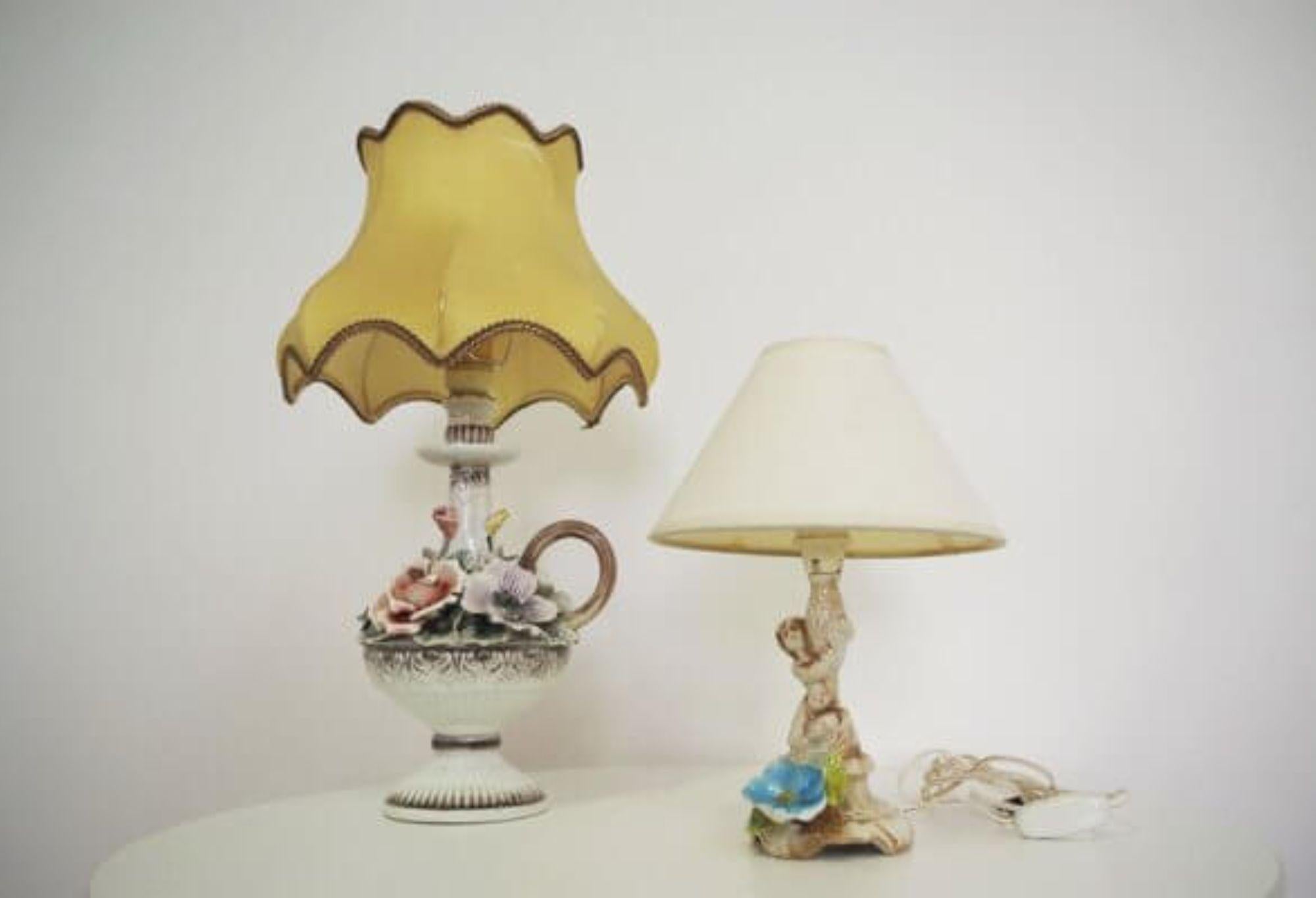 Paire de lampes de table à fleurs des années 1950 - Vintage Italian Elegance en vente 12