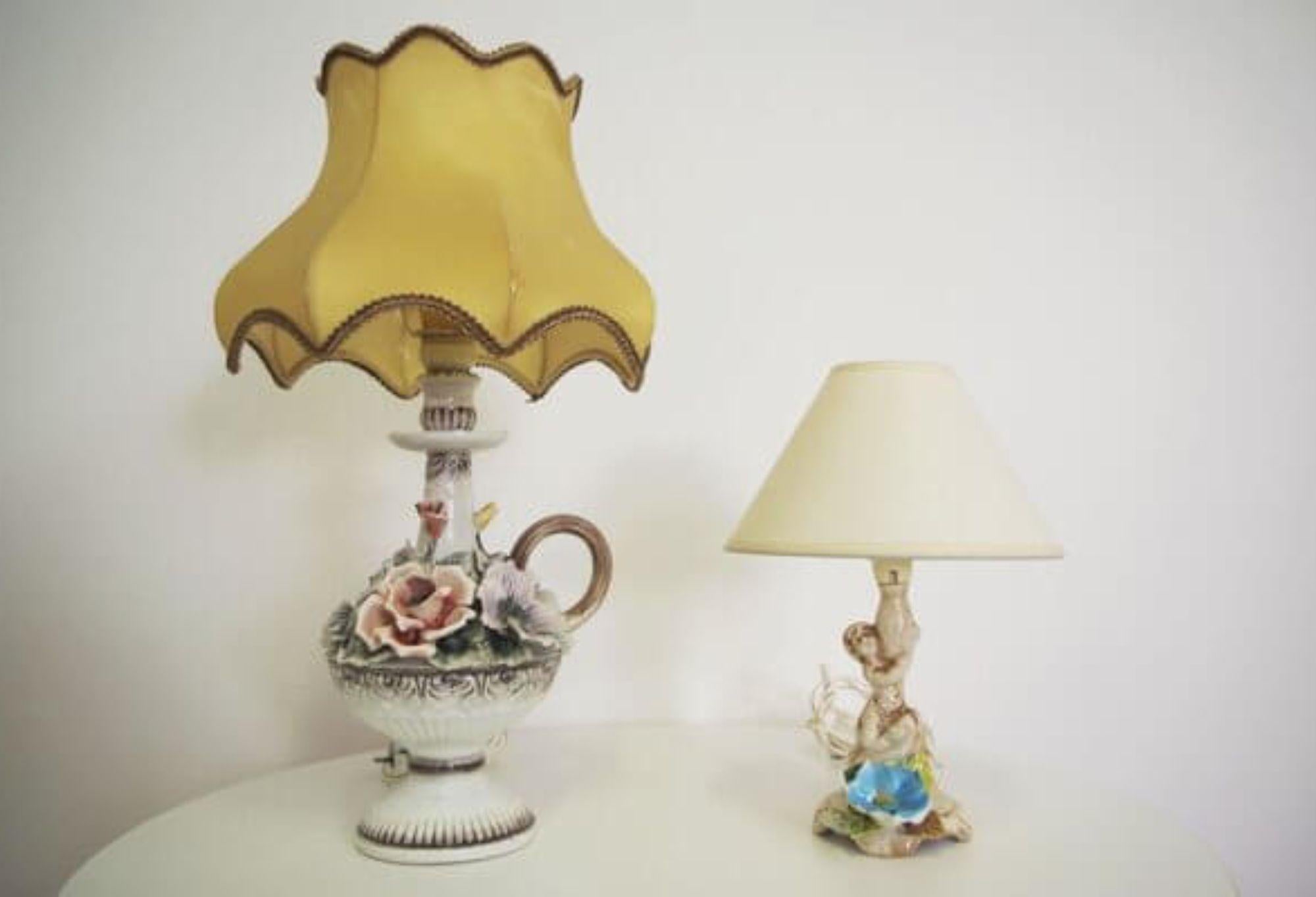 Pair of 1950s Floral Table Lamps – Vintage Italian Elegance

Illuminate your space with this charming pair of 1950s table lamps, adorned with delicate floral decorations. These vintage Italian lamps are perfect for adding a touch of mid-century