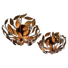 Pair of 1950s flush mounts by Banci Florence, 1950s.