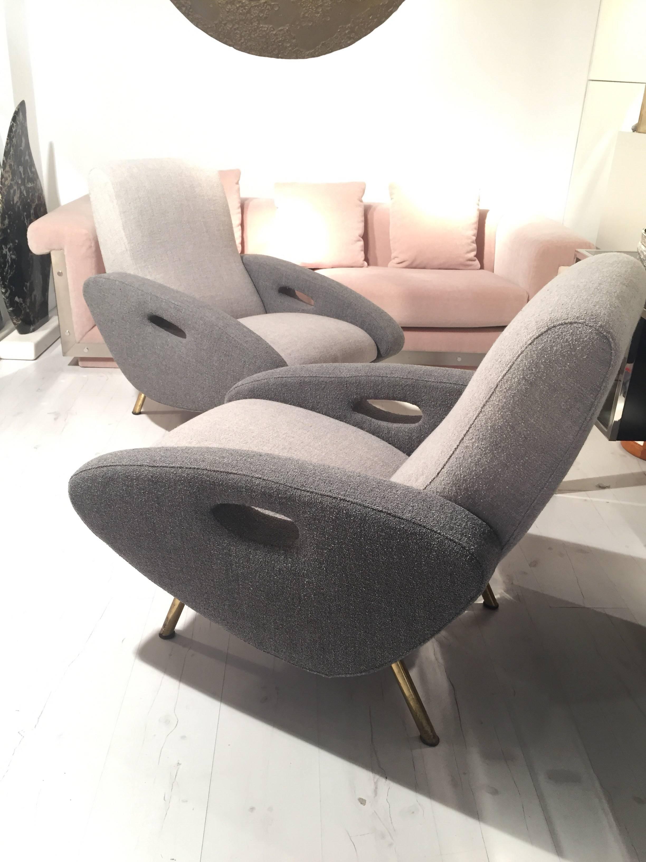 French Pair of 1950s Francois Letoneur Armchairs